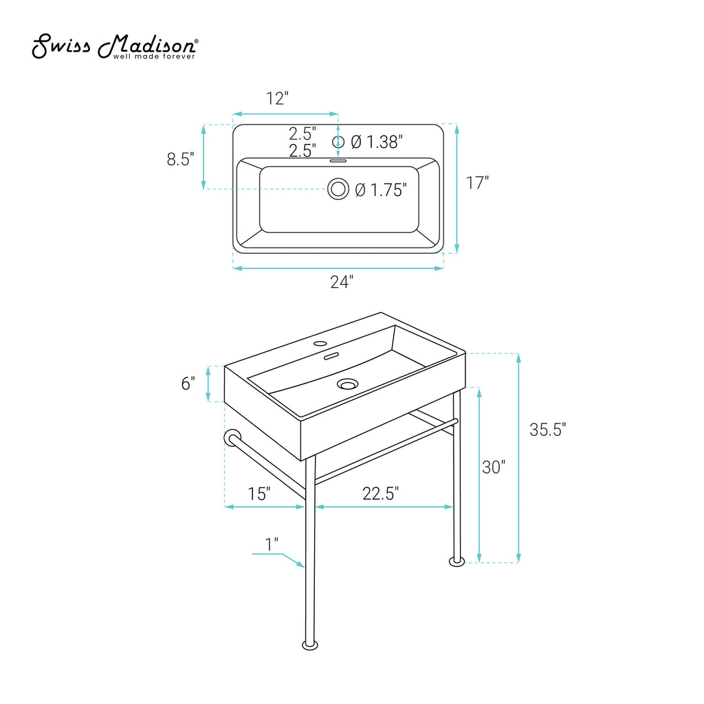 White / Matte Black / 1-Hole