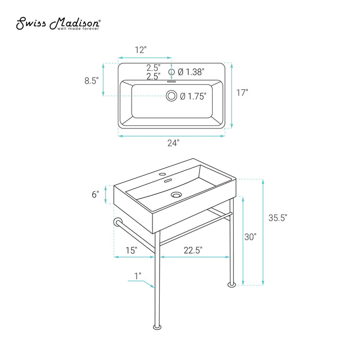 White / Matte Black / 1-Hole