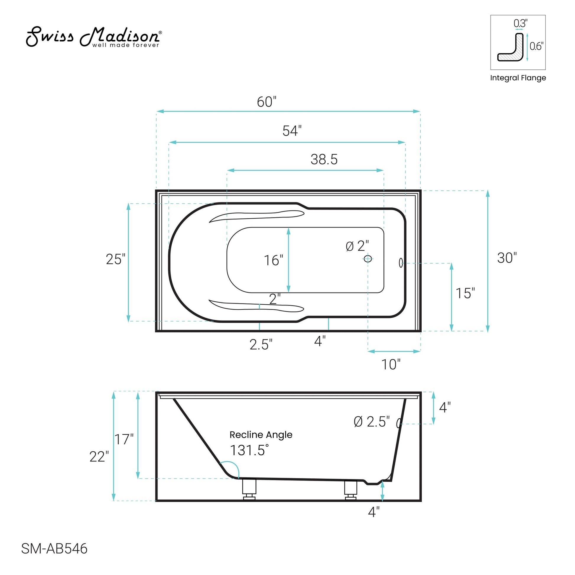Glossy White / Right / Alcove - Apron
