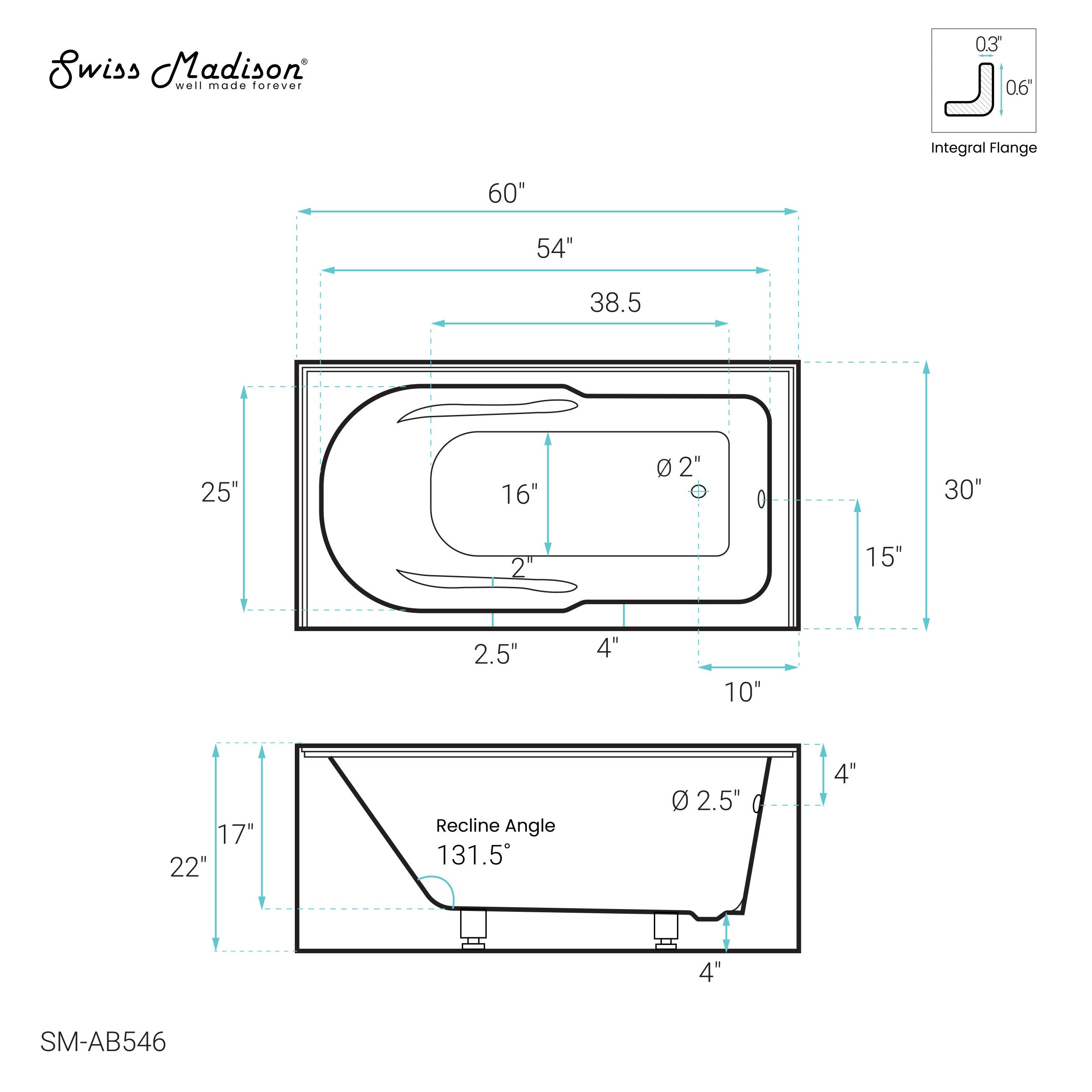 Glossy White / Right / Alcove - Apron