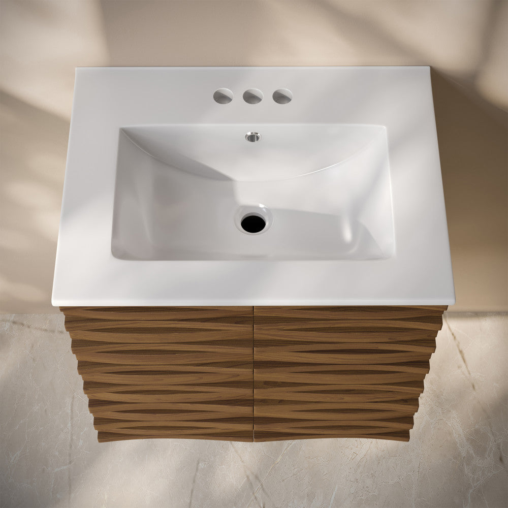 Brown Oak / White / 3-Hole Center