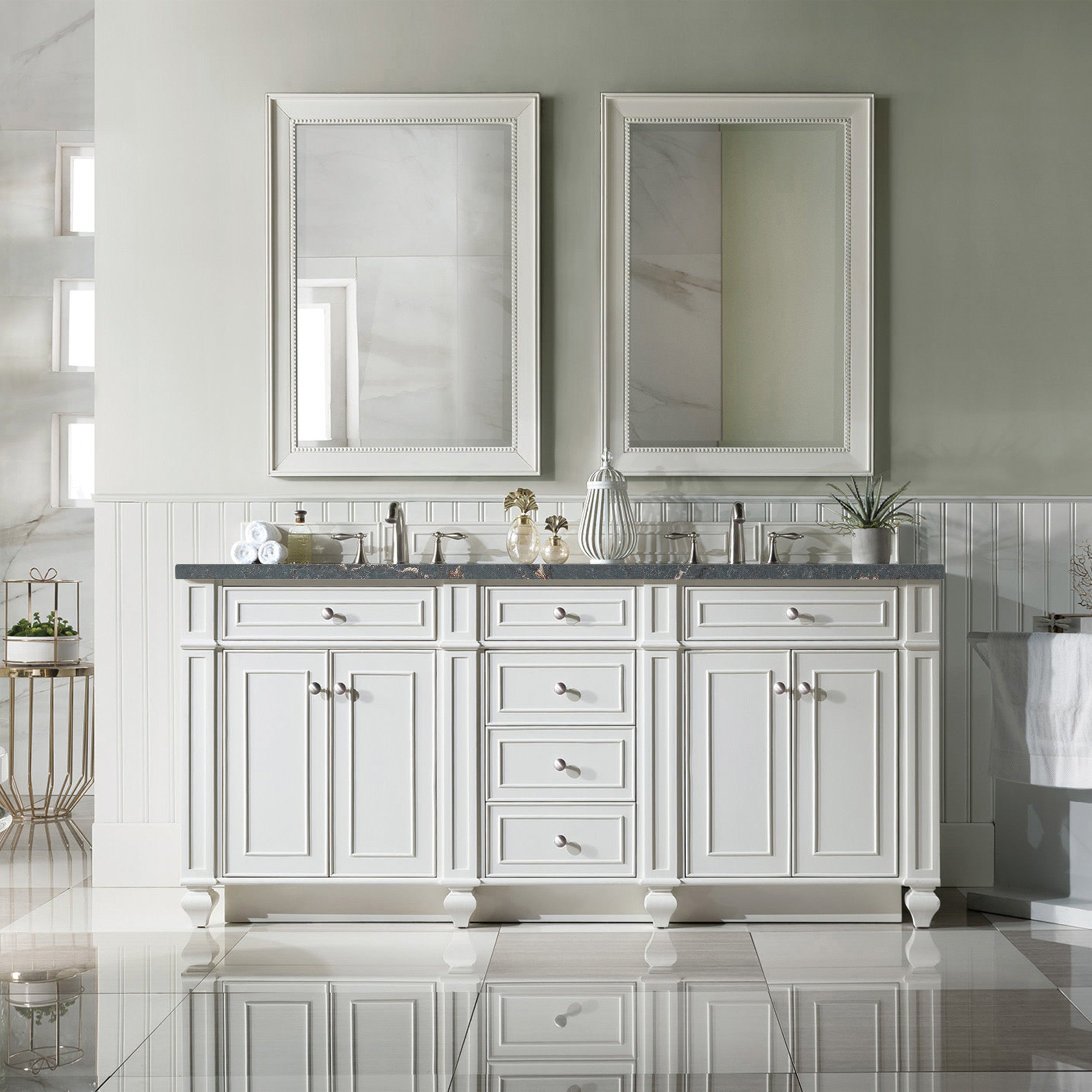Bright White / Parisien Bleu - 3 Faucet Holes