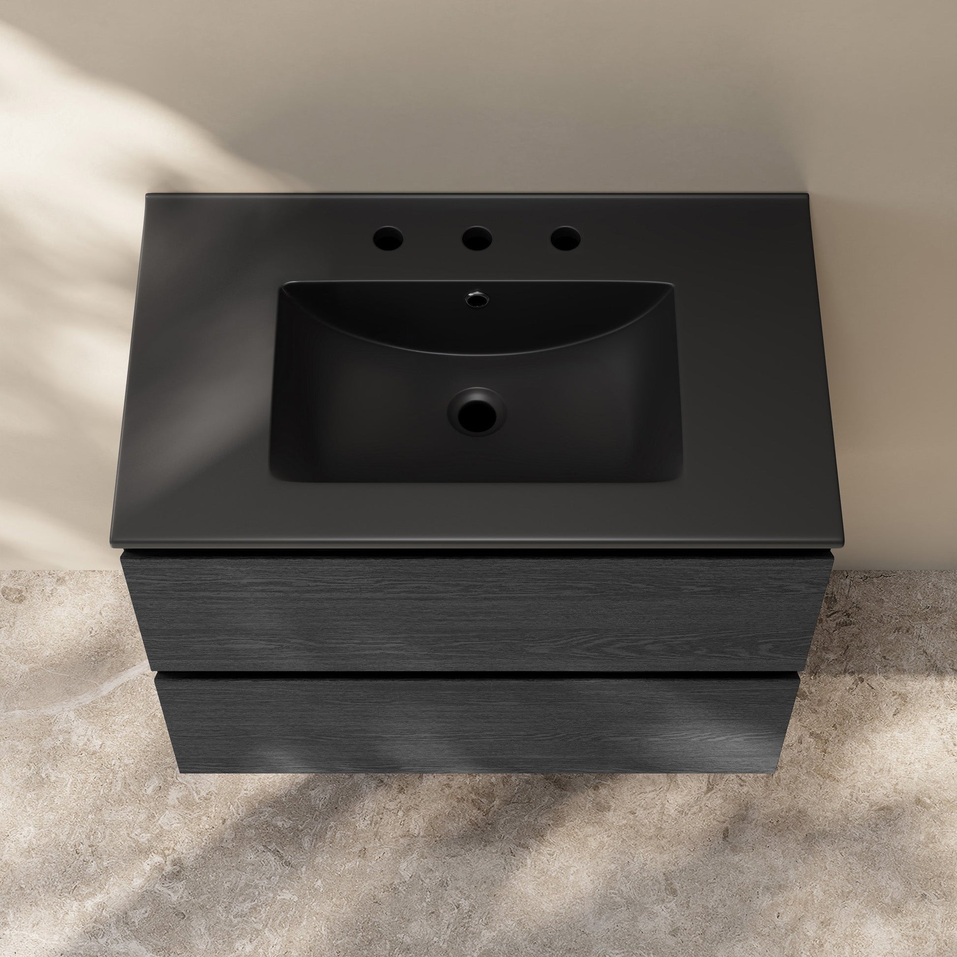Black Oak / Matte Black / 3-Hole