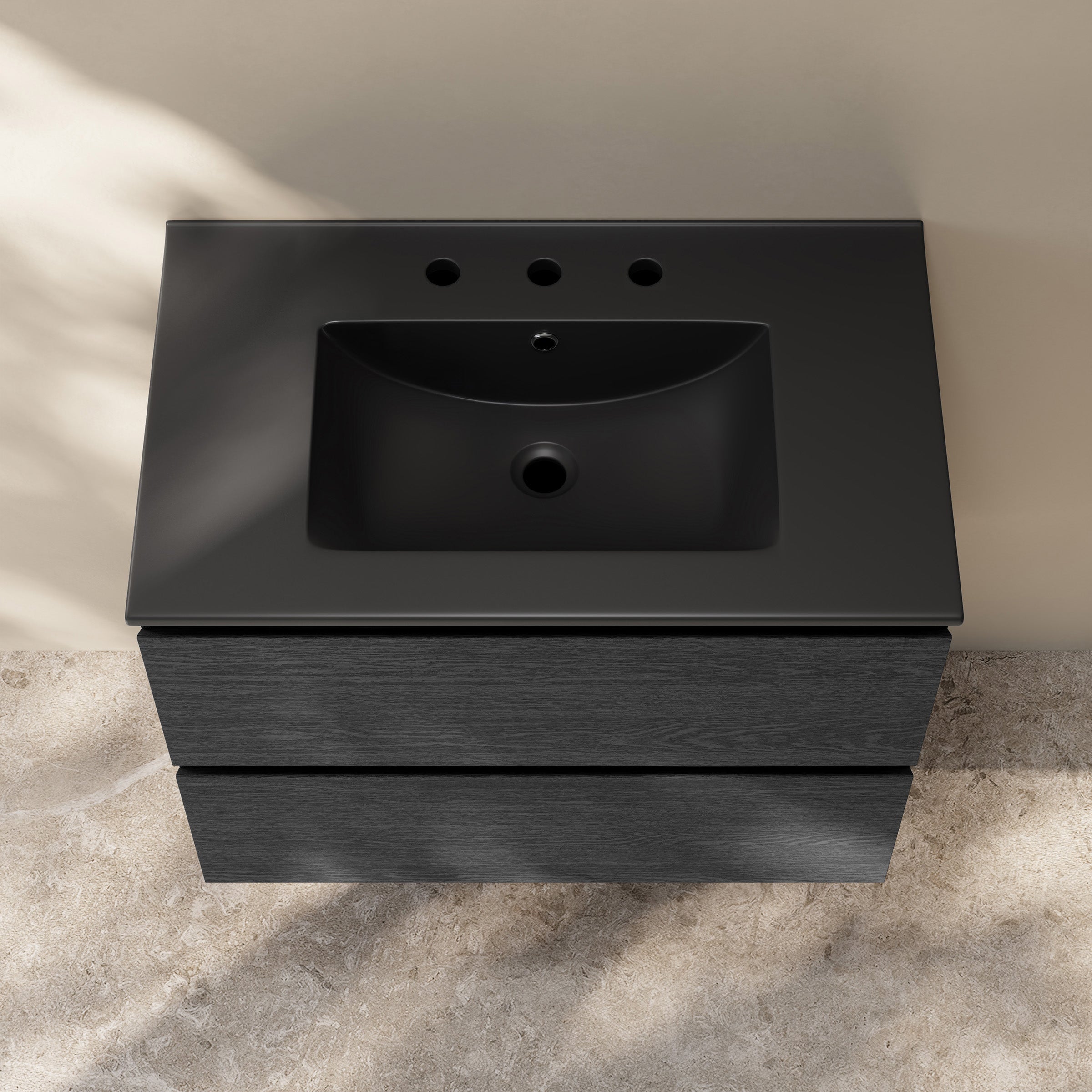 Black Oak / Matte Black / 3-Hole