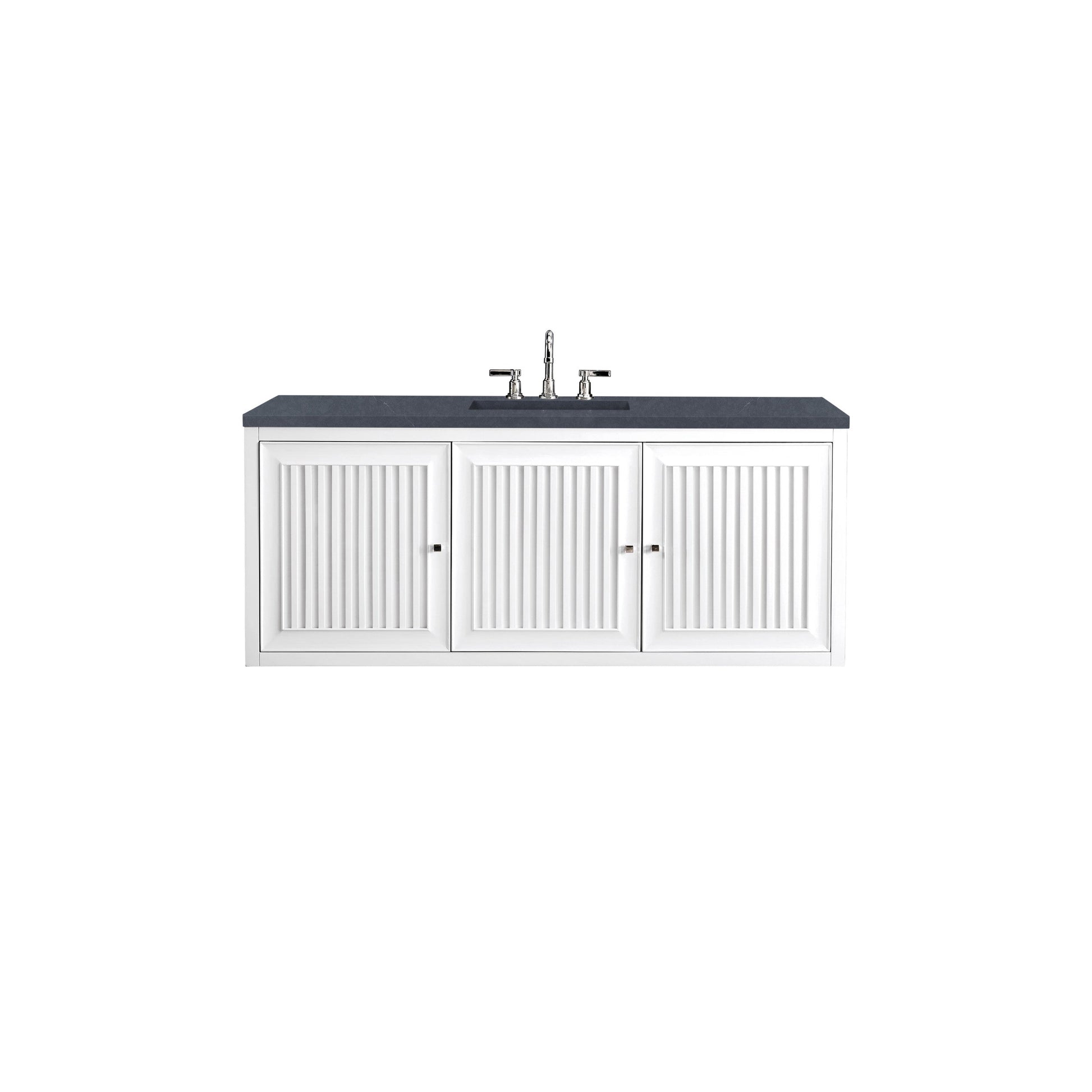 Glossy White / Charcoal Soapstone - 3 Faucet Holes