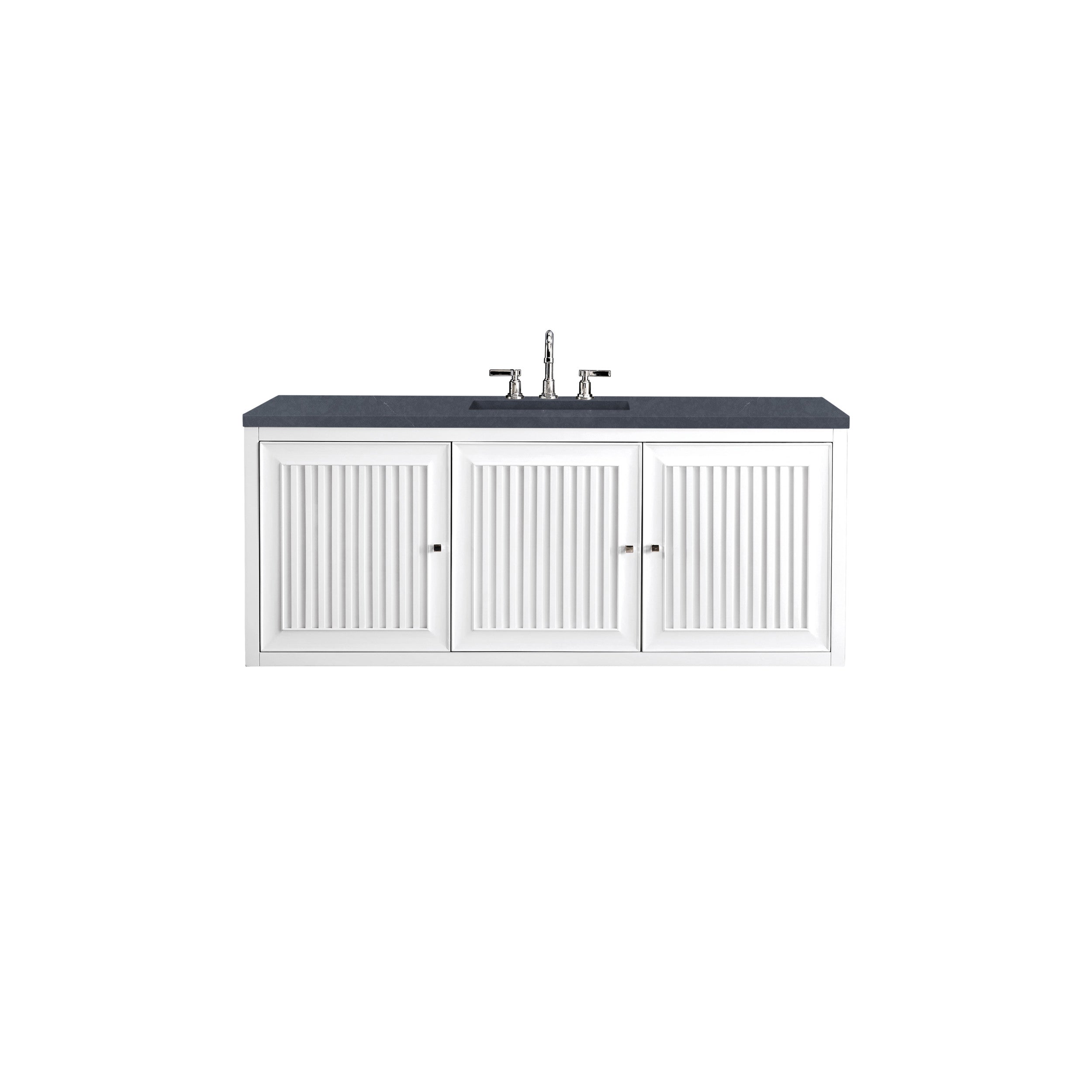 Glossy White / Charcoal Soapstone - 3 Faucet Holes