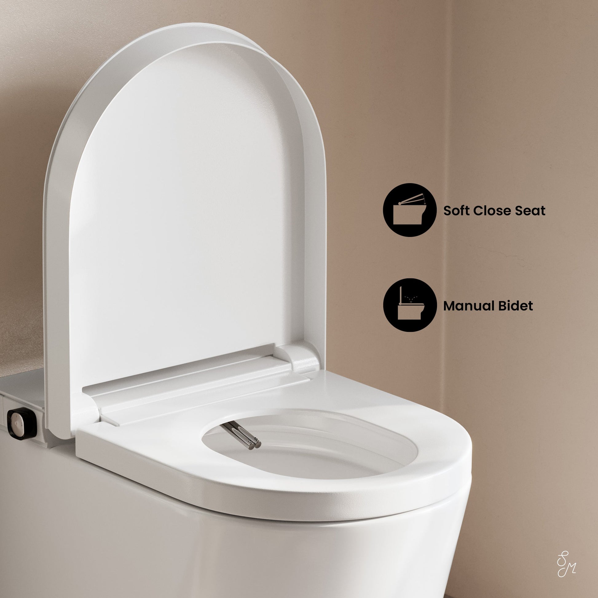 Glossy White / Manual Bidet