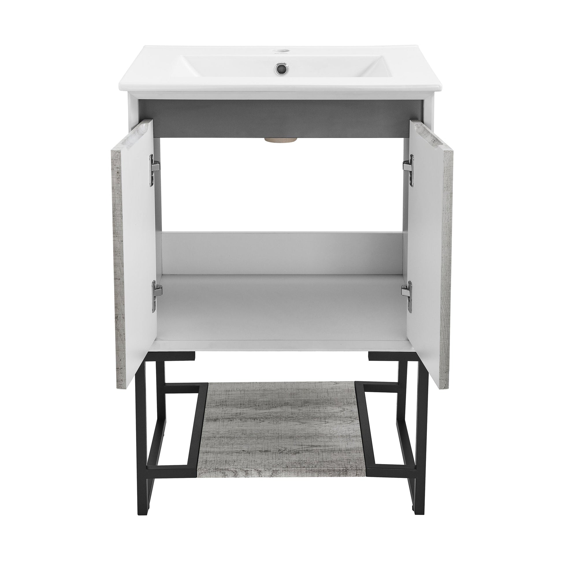 Gray Oak / White / 1-Hole