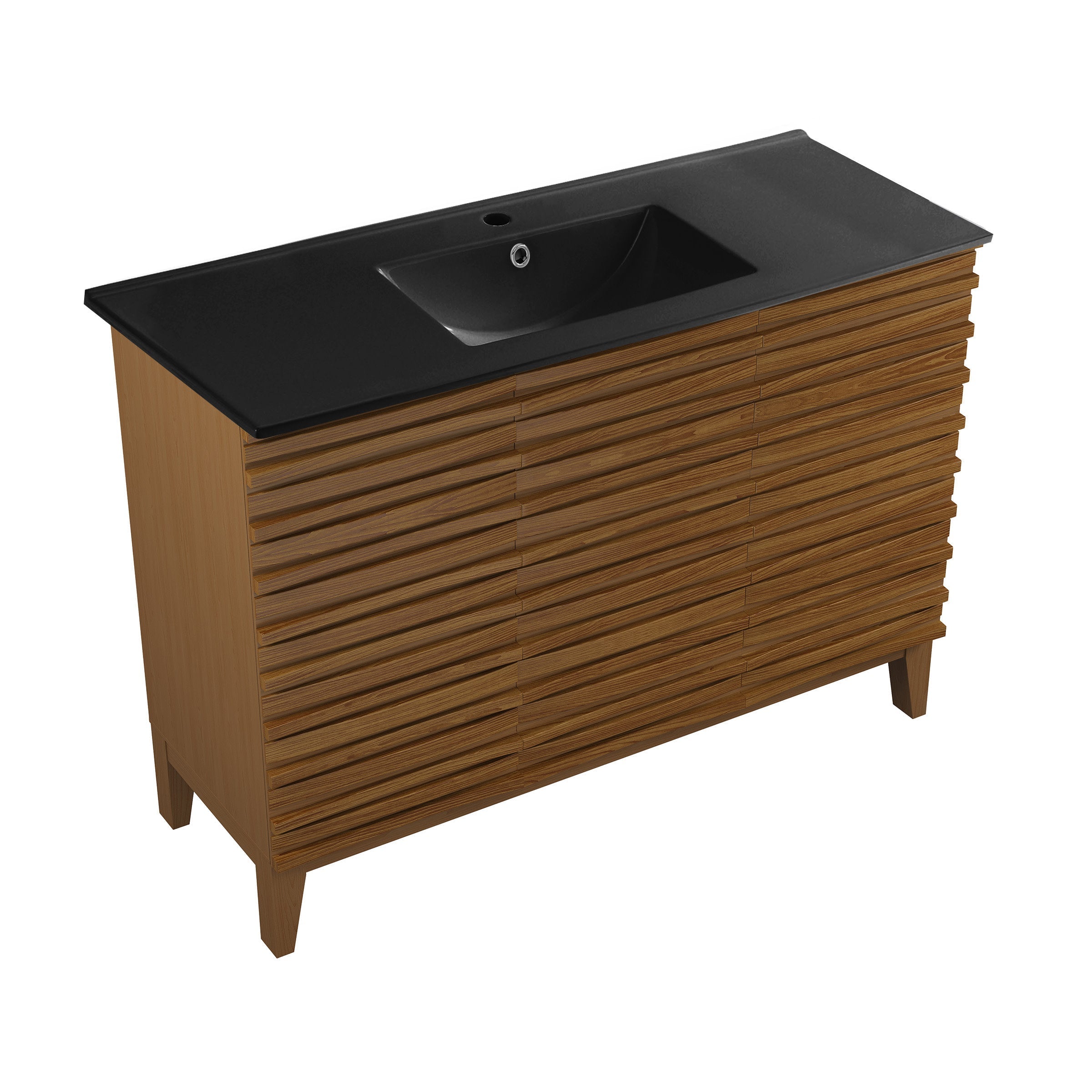 Brown Oak / Matte Black / 1-Hole