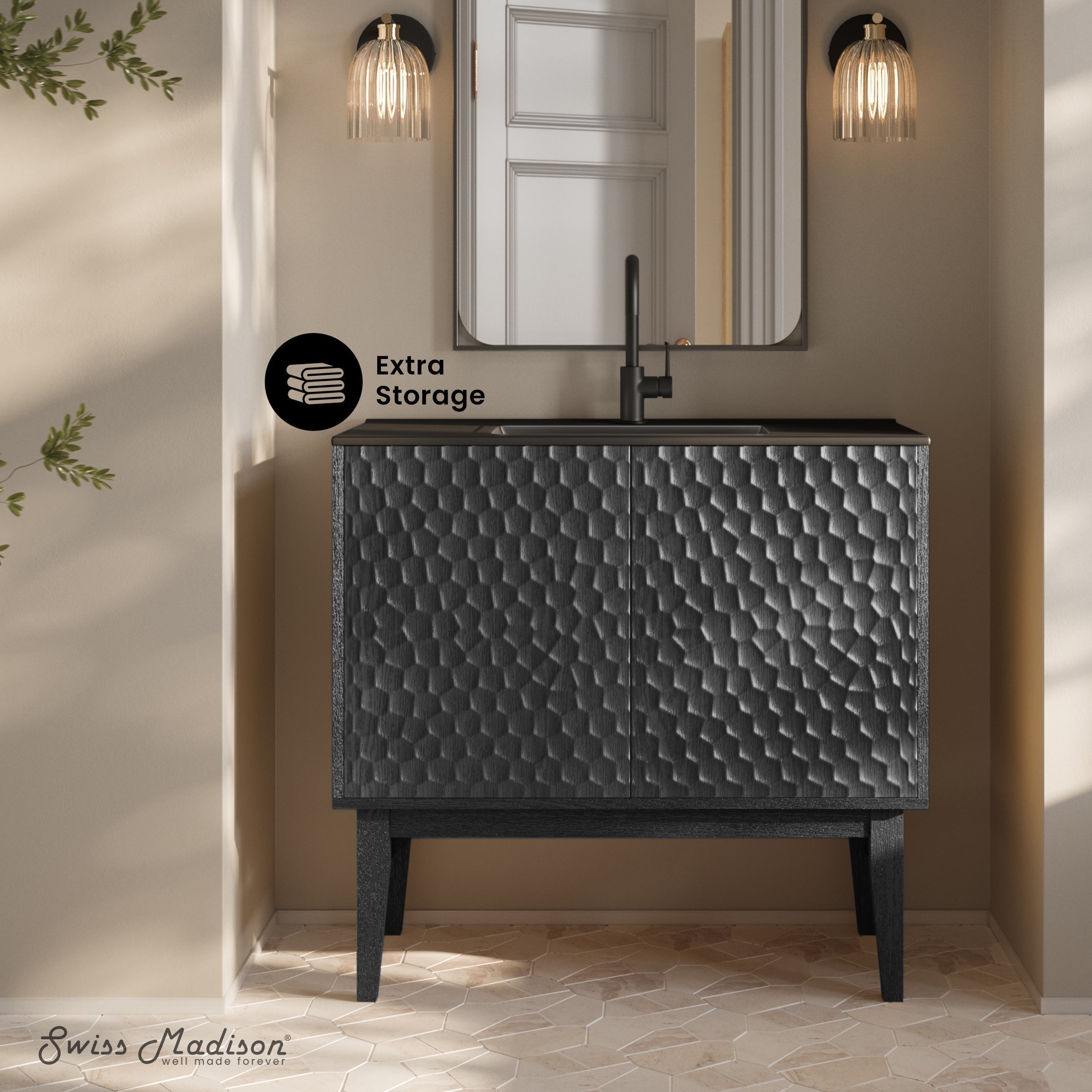 Black Oak / Matte Black / 1-Hole