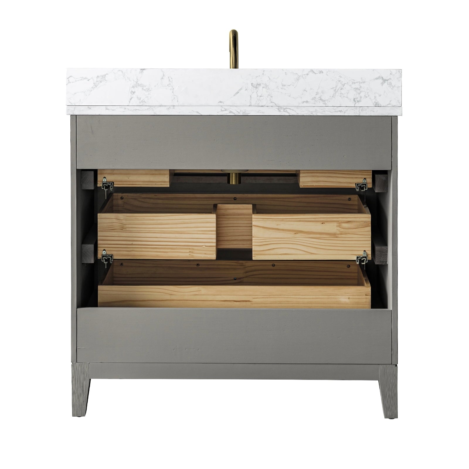 Linear Driftwood Gray / Golden Brushed