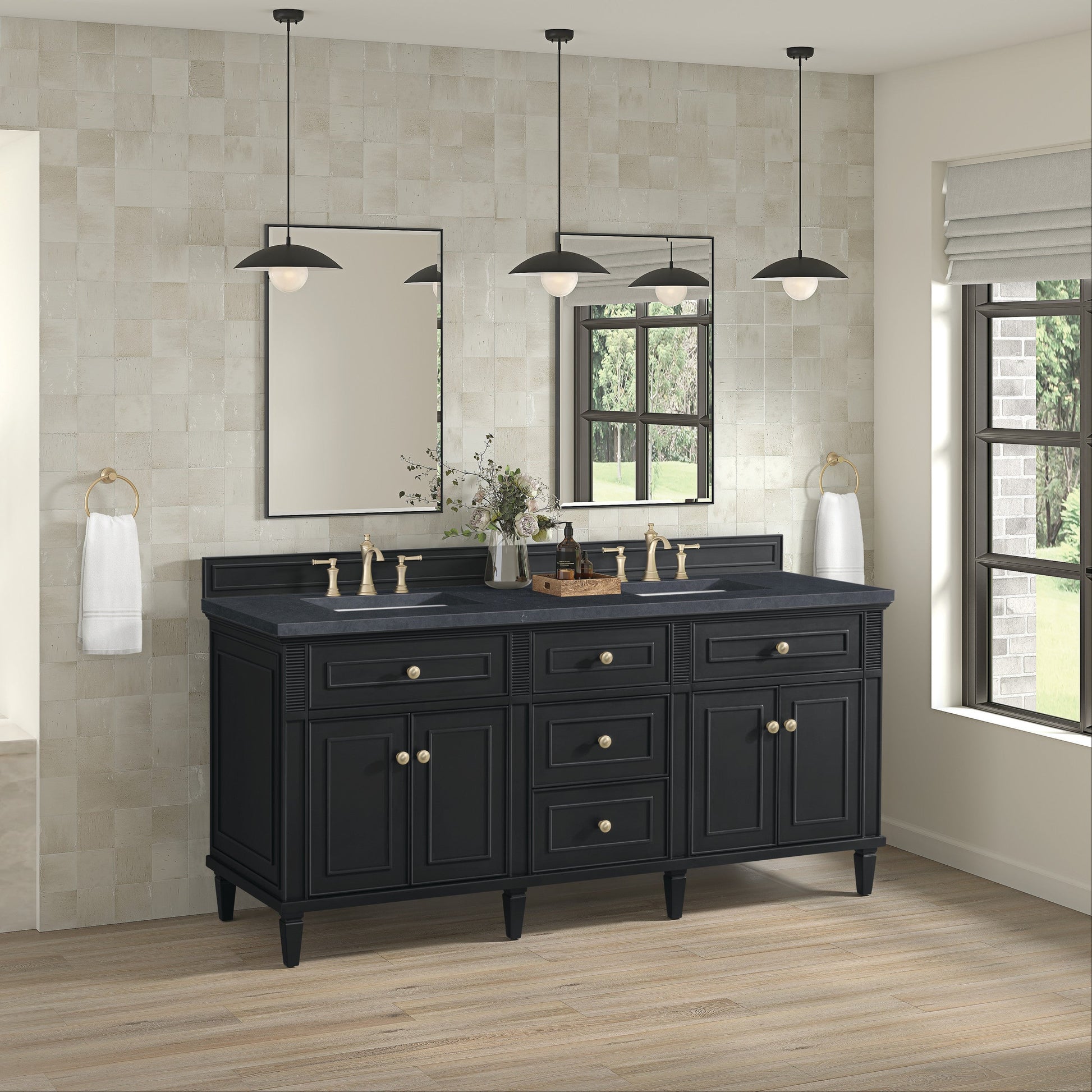 Black Onyx / Charcoal Soapstone - 3 Faucet Holes