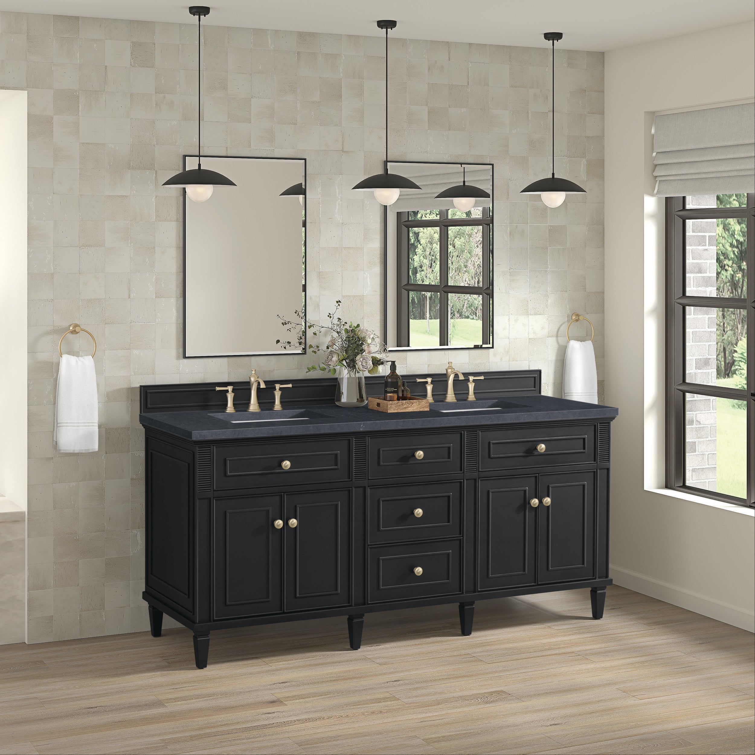 Black Onyx / Charcoal Soapstone - 3 Faucet Holes