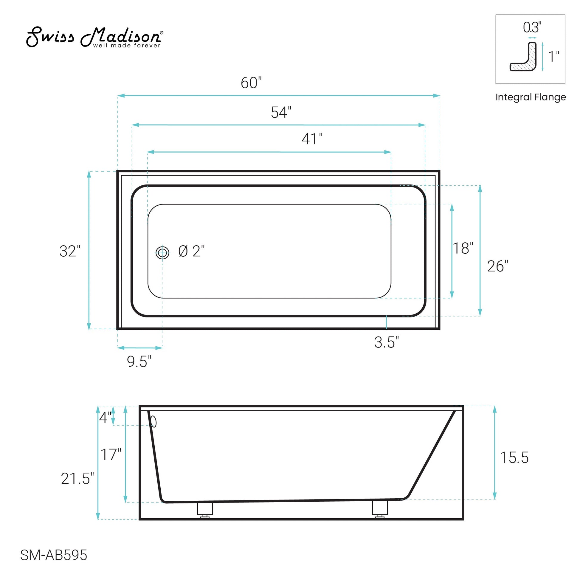 Glossy White / Alcove - Apron / Left