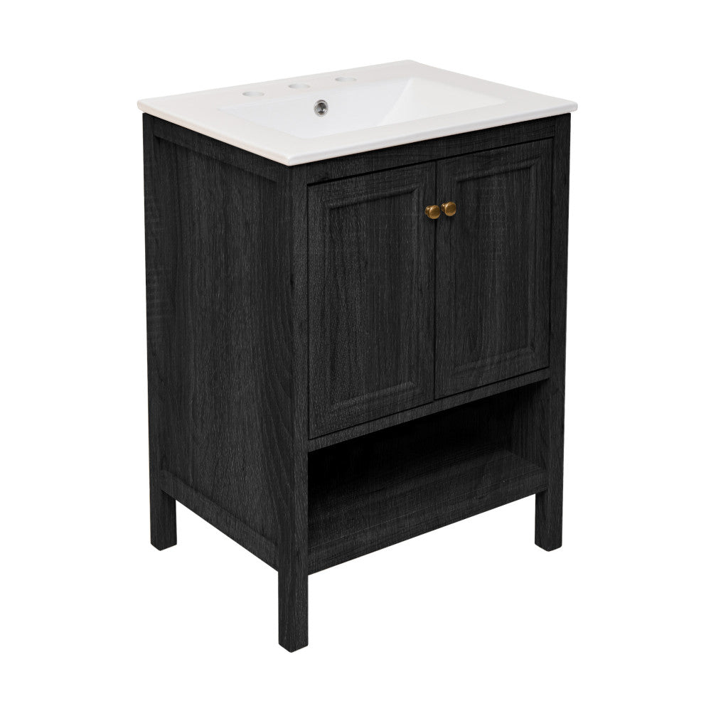 Black Oak / White / 3-Hole Wide