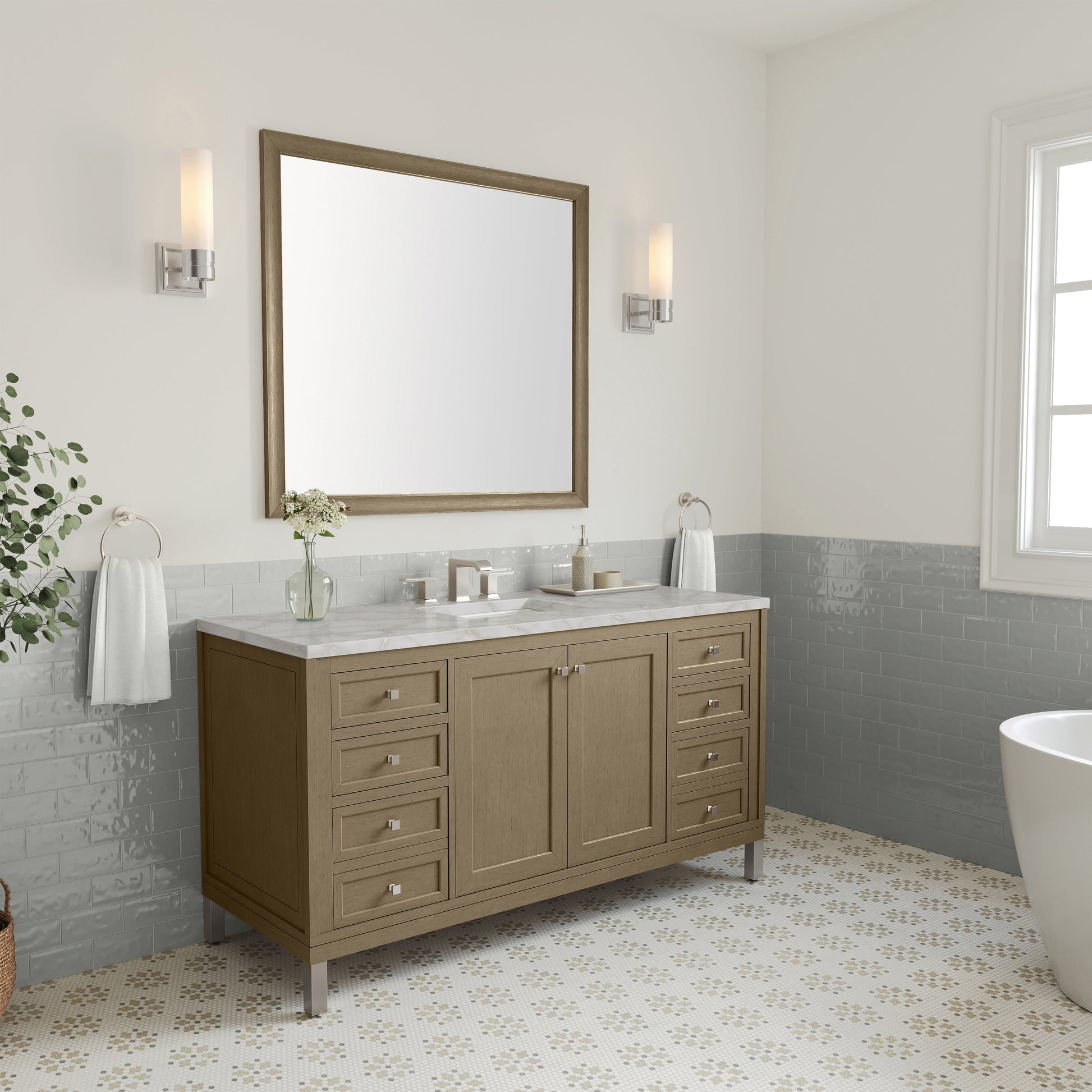Walnut Whisper / Victorian Silver - 3 Faucet Holes
