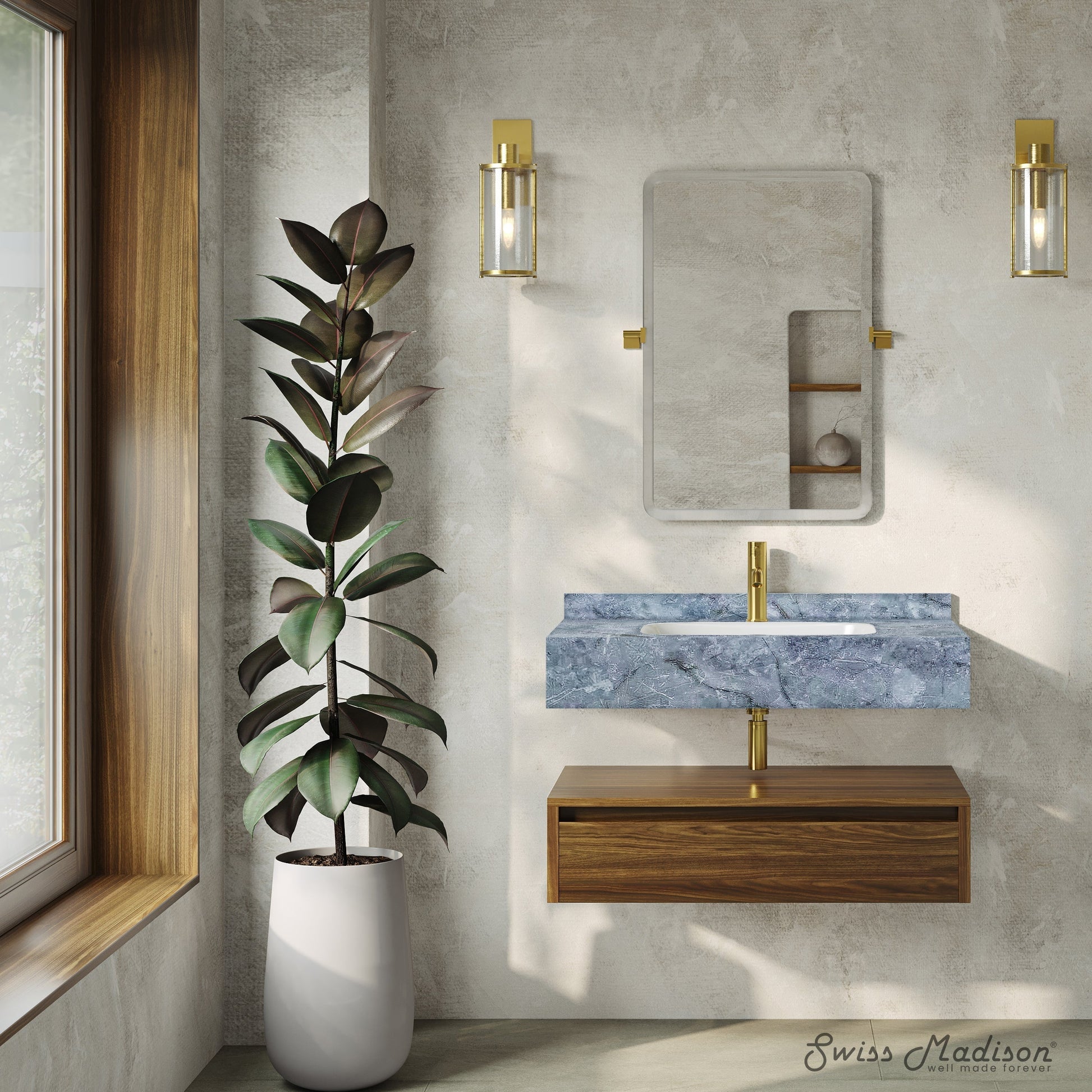 Brown Oak / Blue Celeste