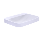 Toto Arvina Rectangular 23" Vessel Bathroom Sink with Cefiontect For Single Hole Faucets