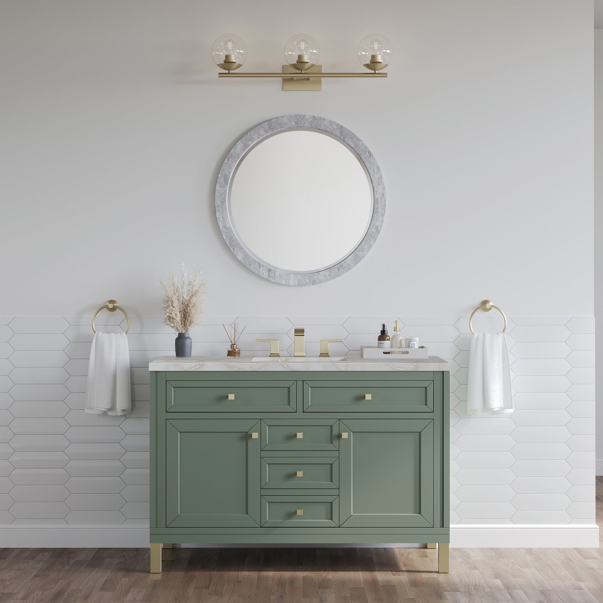 Smokey Celadon / Victorian Silver - 3 Faucet Holes