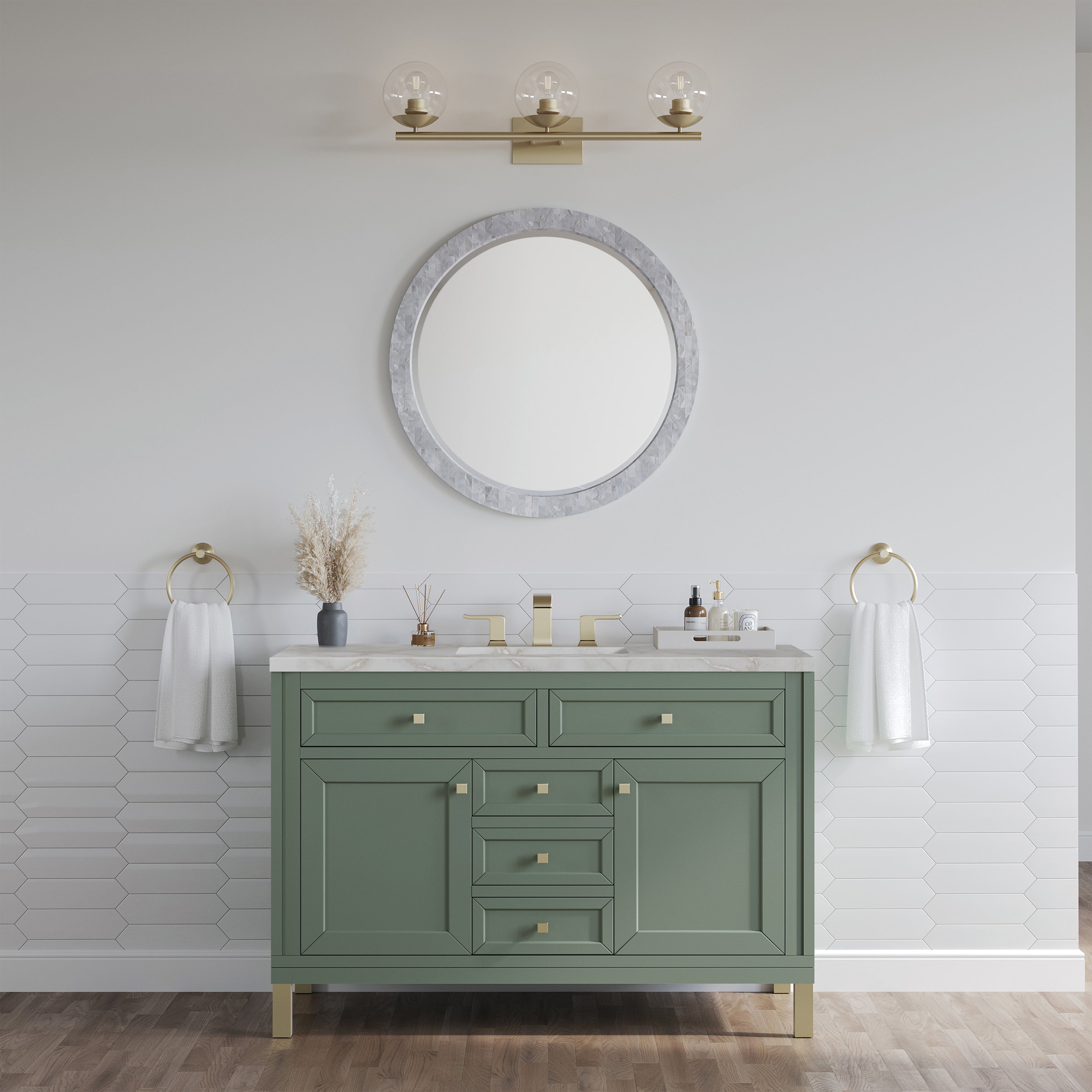 Smokey Celadon / Victorian Silver - 3 Faucet Holes