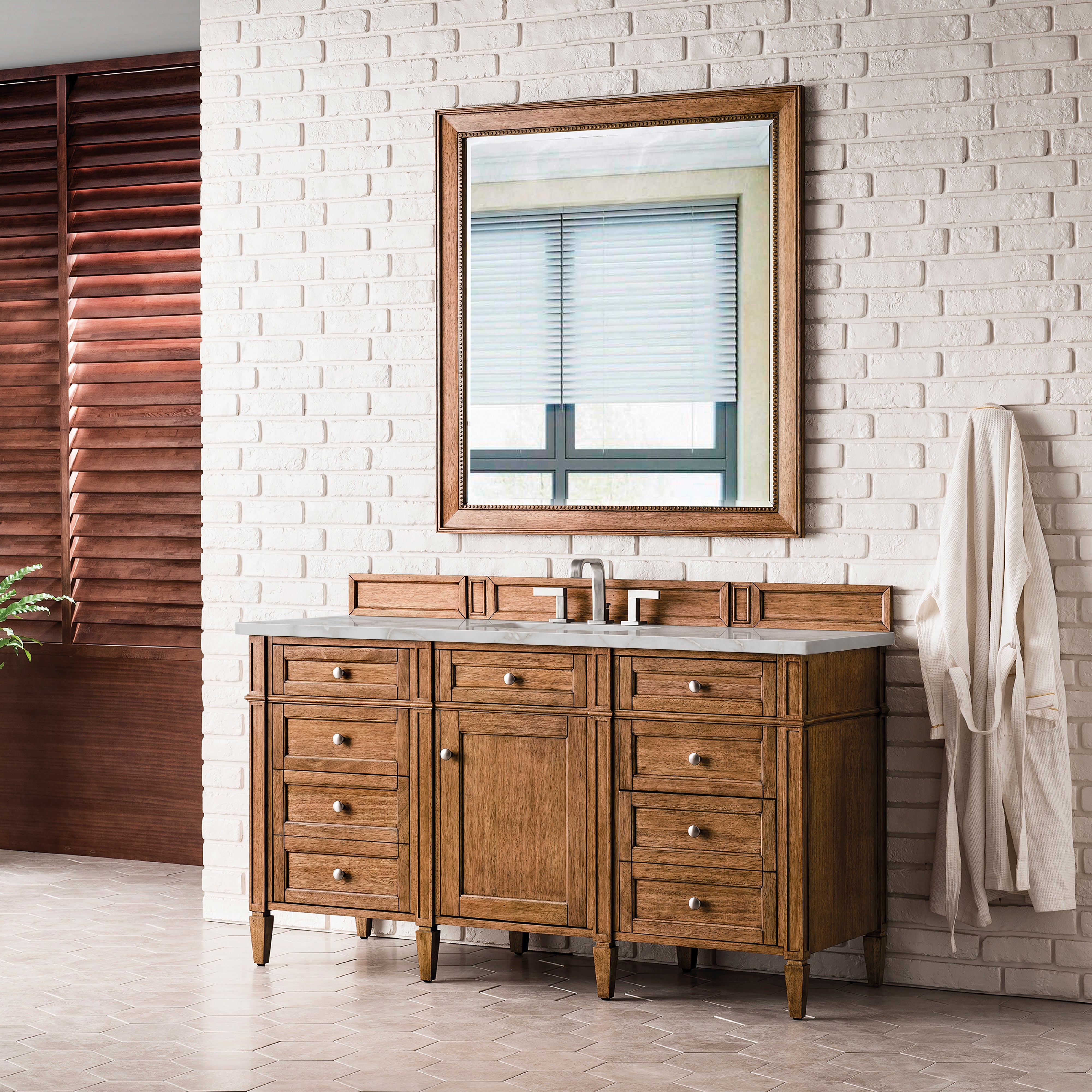 Saddle Brown / Victorian Silver - 3 Faucet Holes