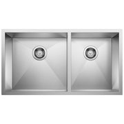Blanco Precision R0 33" 60/40 Double Bowl Undermount Stainless Steel Kitchen Sink