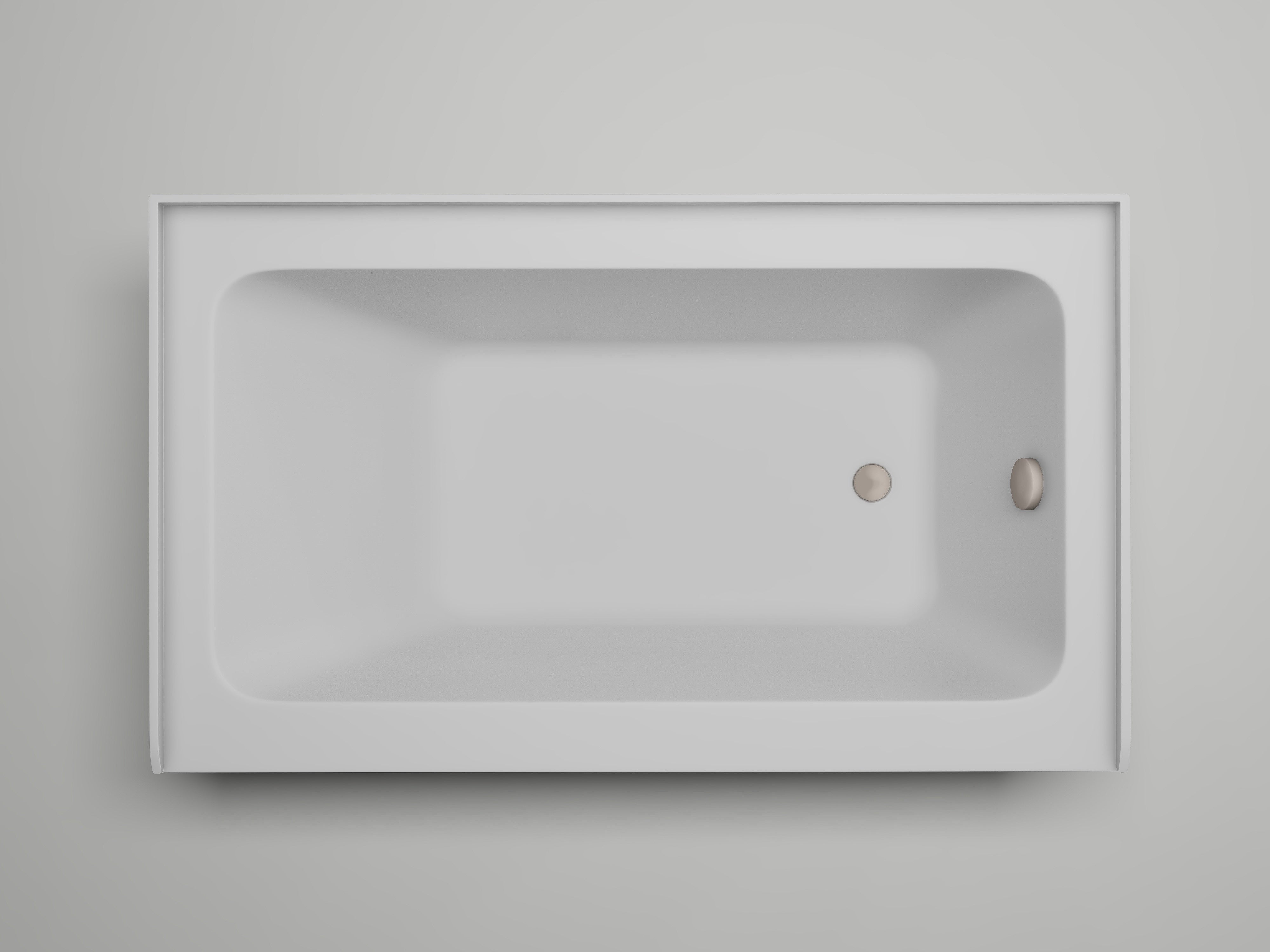 White / Brushed Nickel / Right Drain