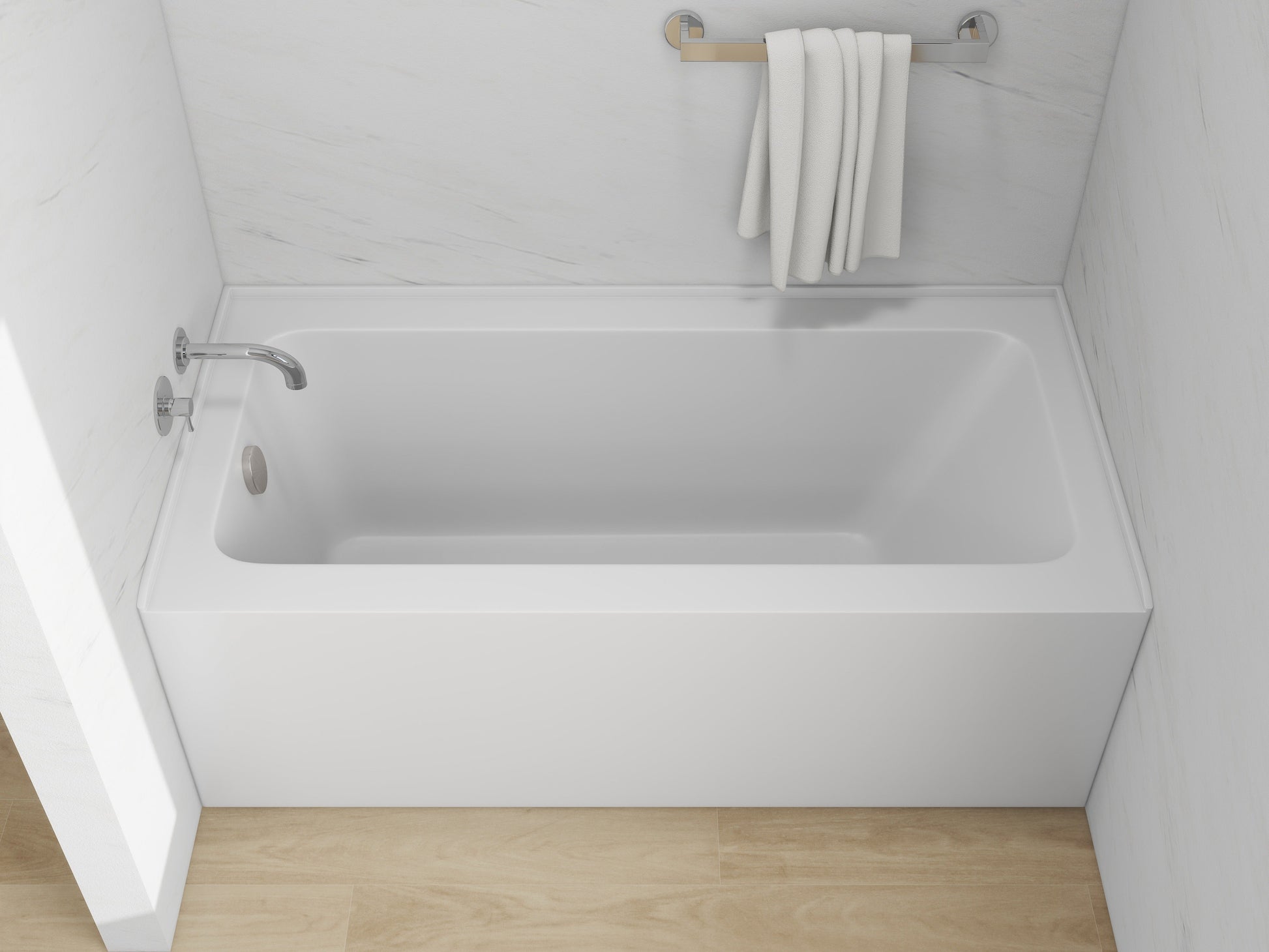 White / Brushed Nickel / Right Drain