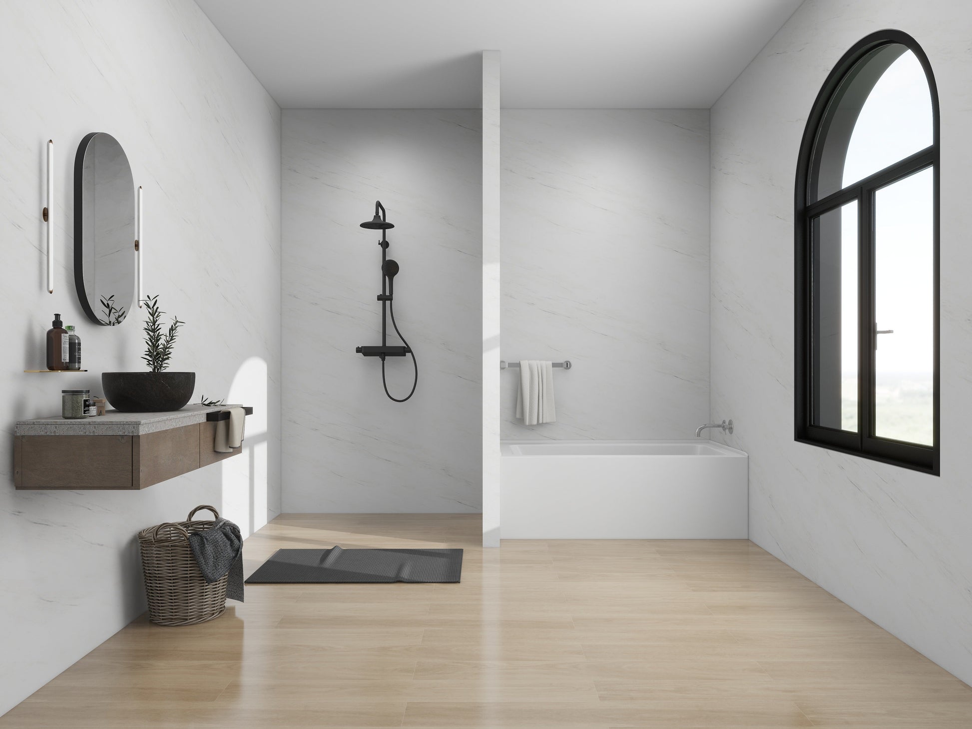 White / Brushed Nickel / Right Drain