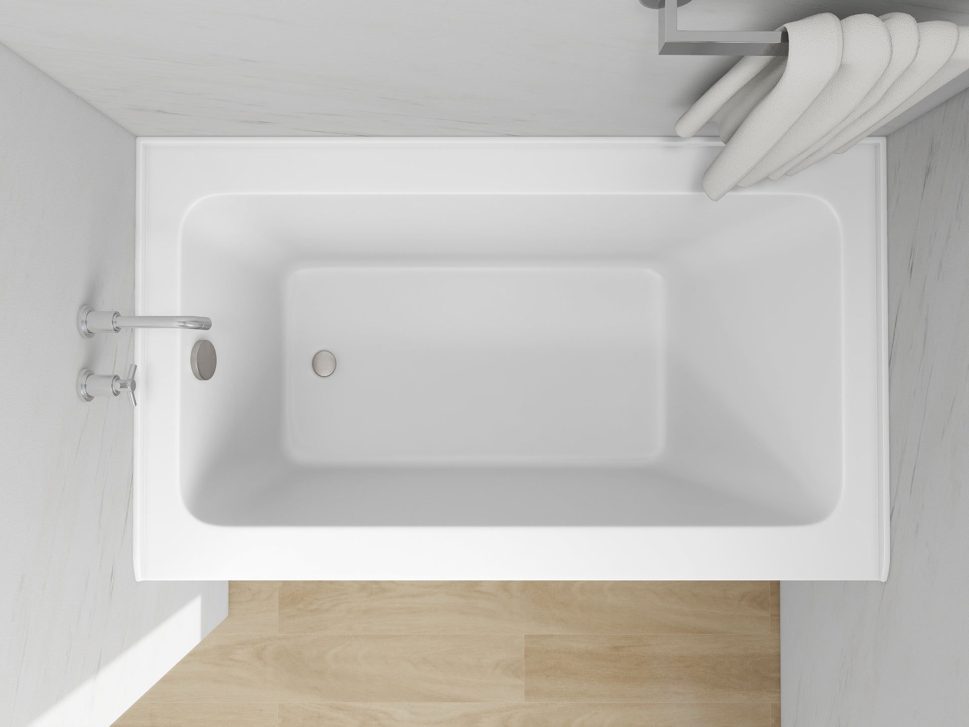 White / Brushed Nickel / Left Drain
