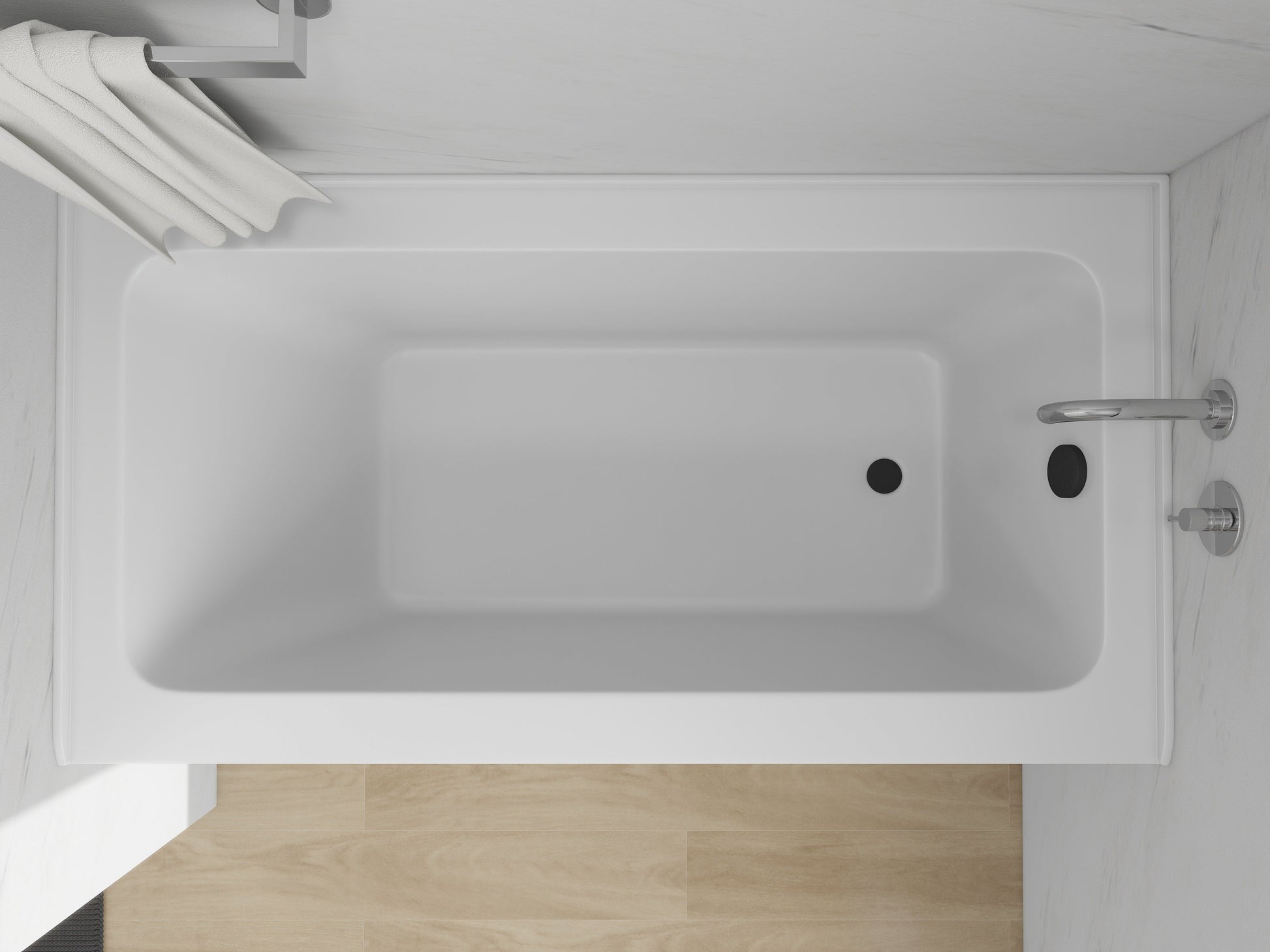 White / Matte Black / Right Drain