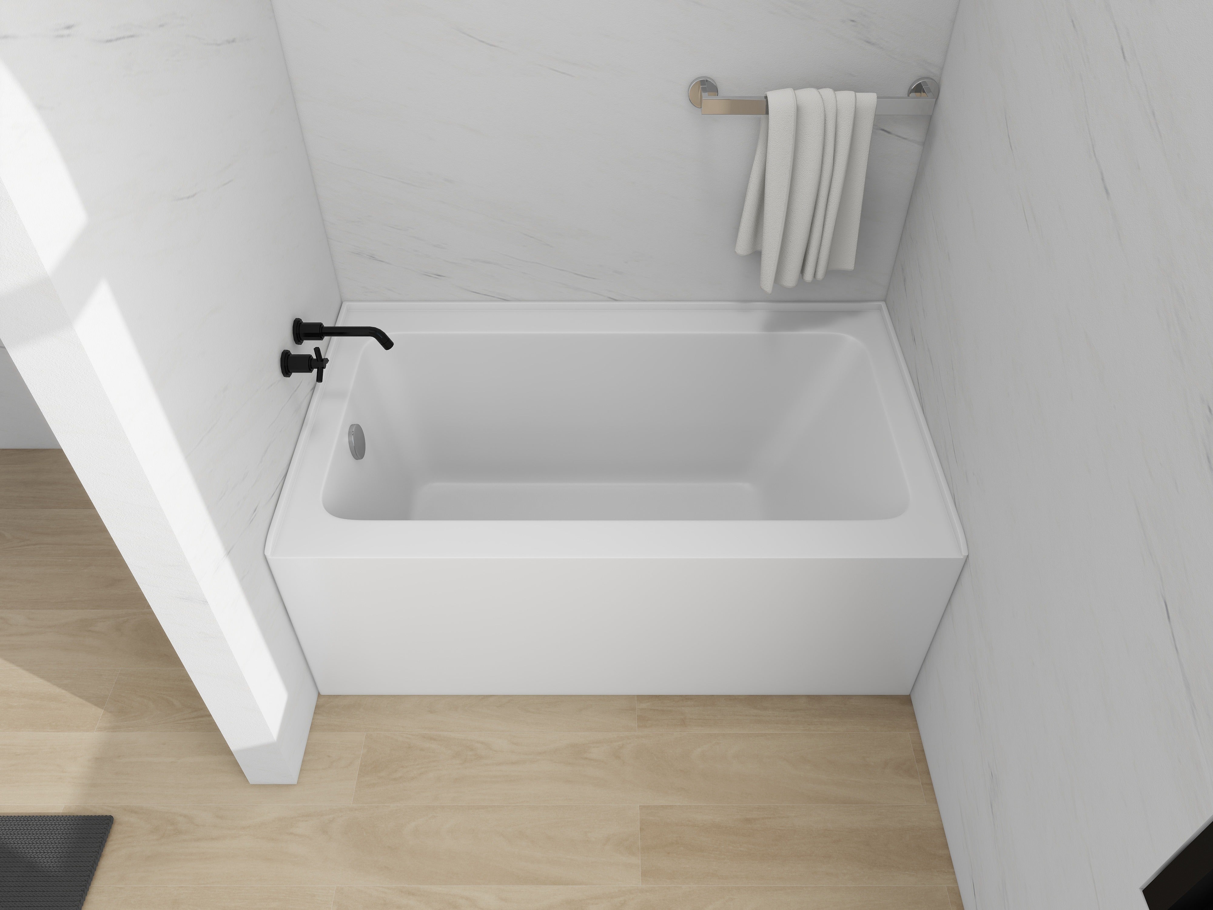 White / Polished Chrome / Left Drain