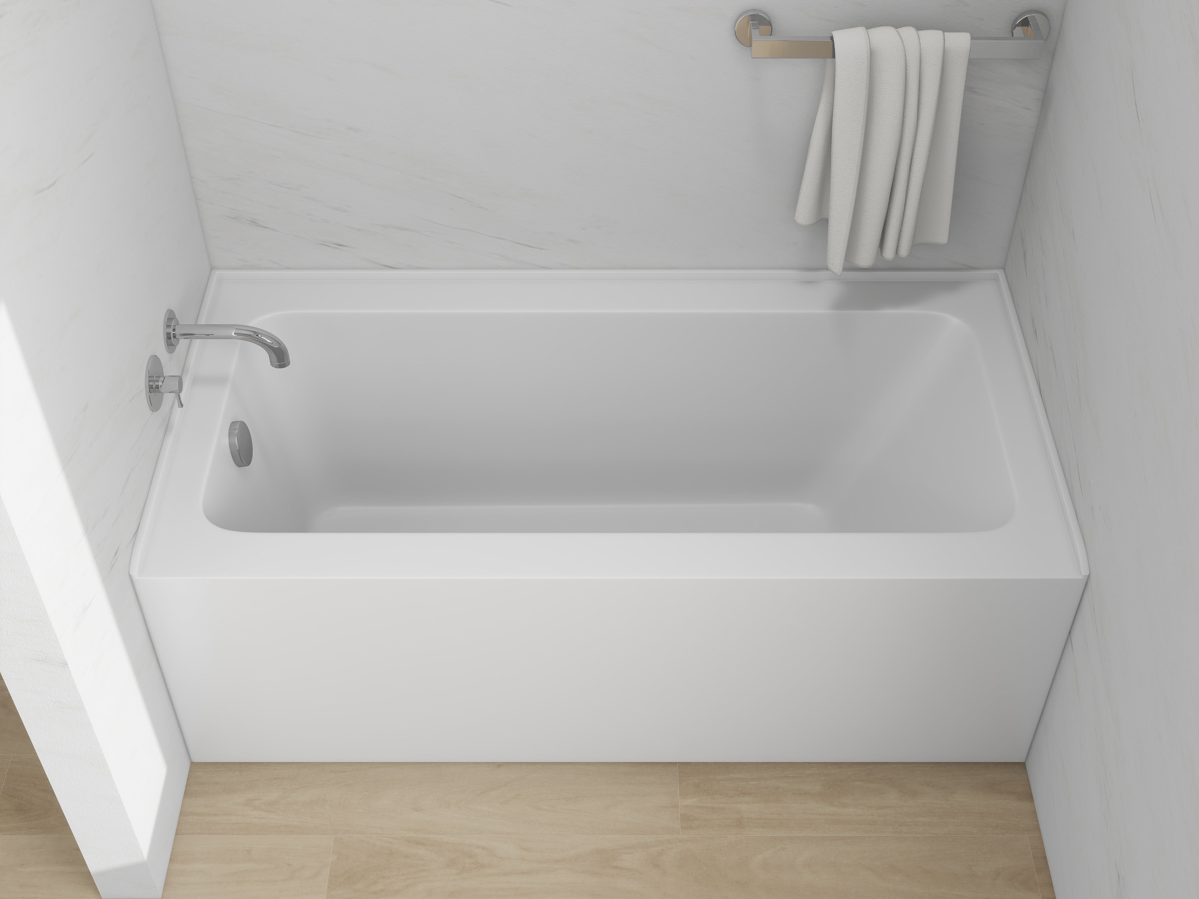 White / Polished Chrome / Right Drain