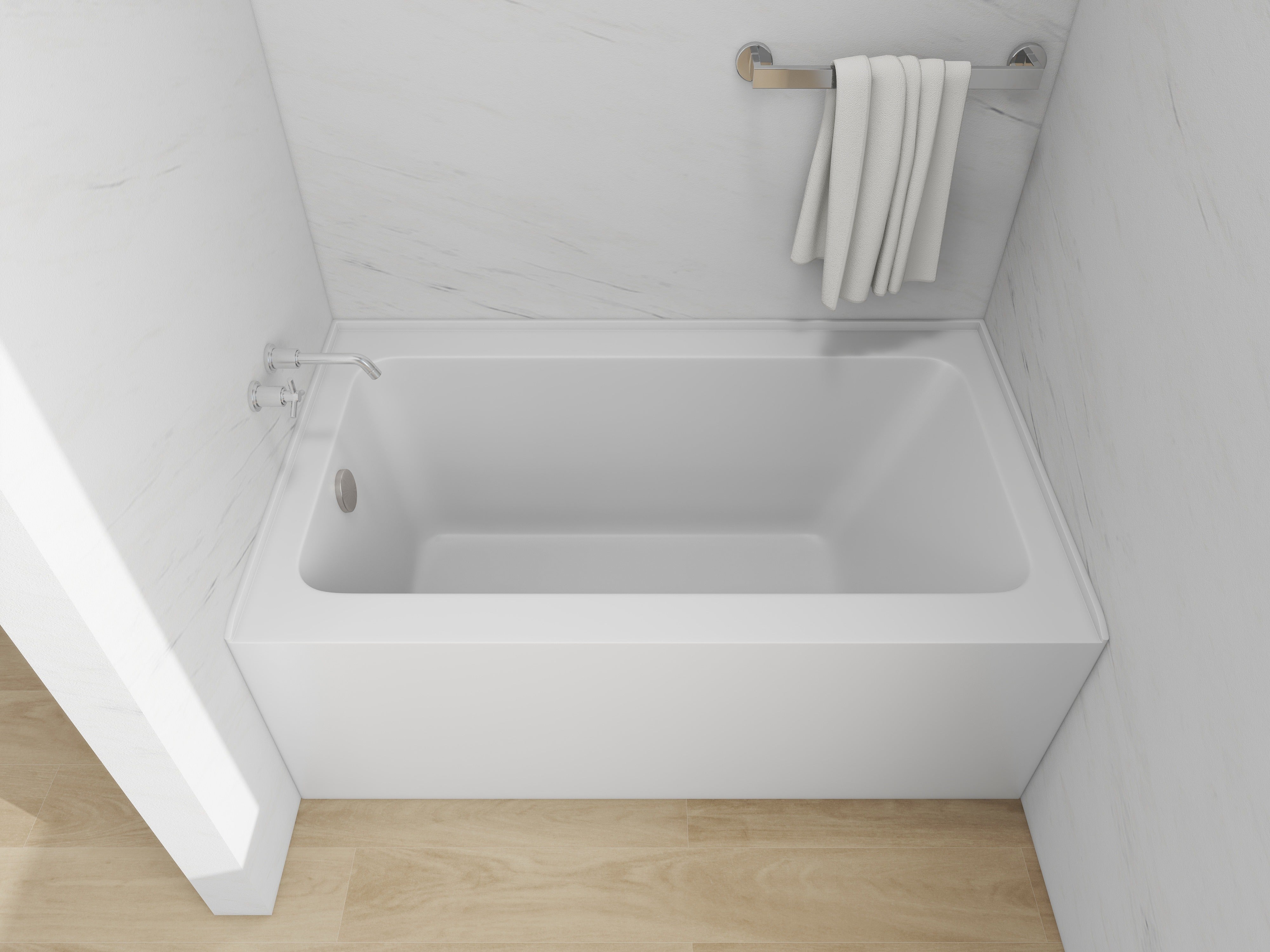 White / Brushed Nickel / Left Drain