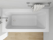 White / Brushed Nickel / Right Drain