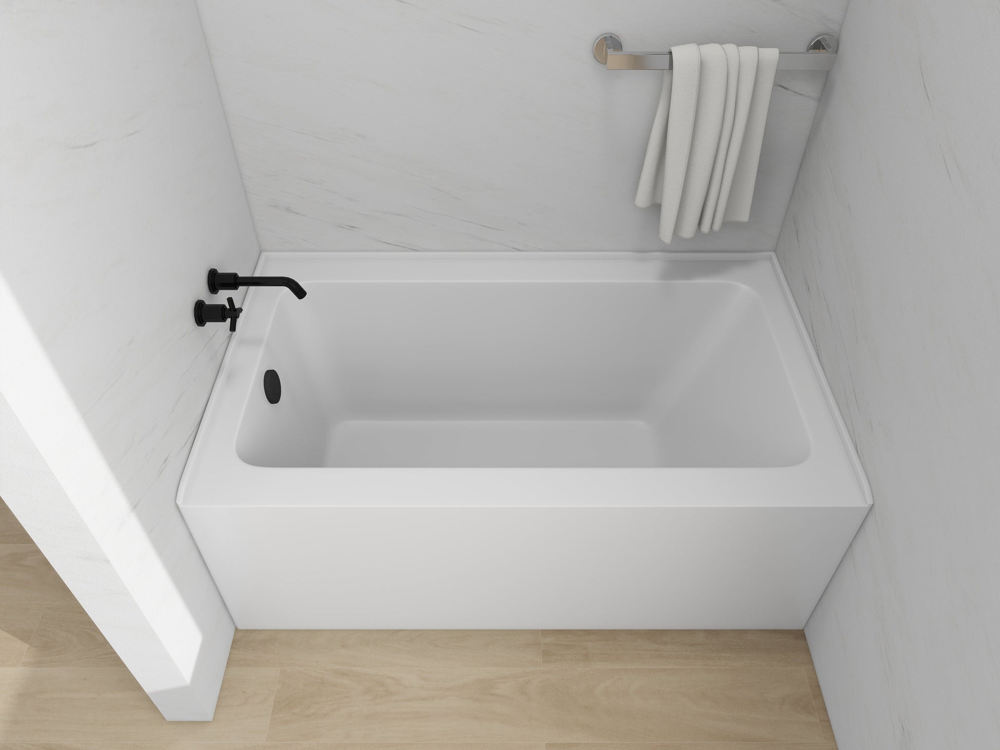 White / Matte Black / Left Drain
