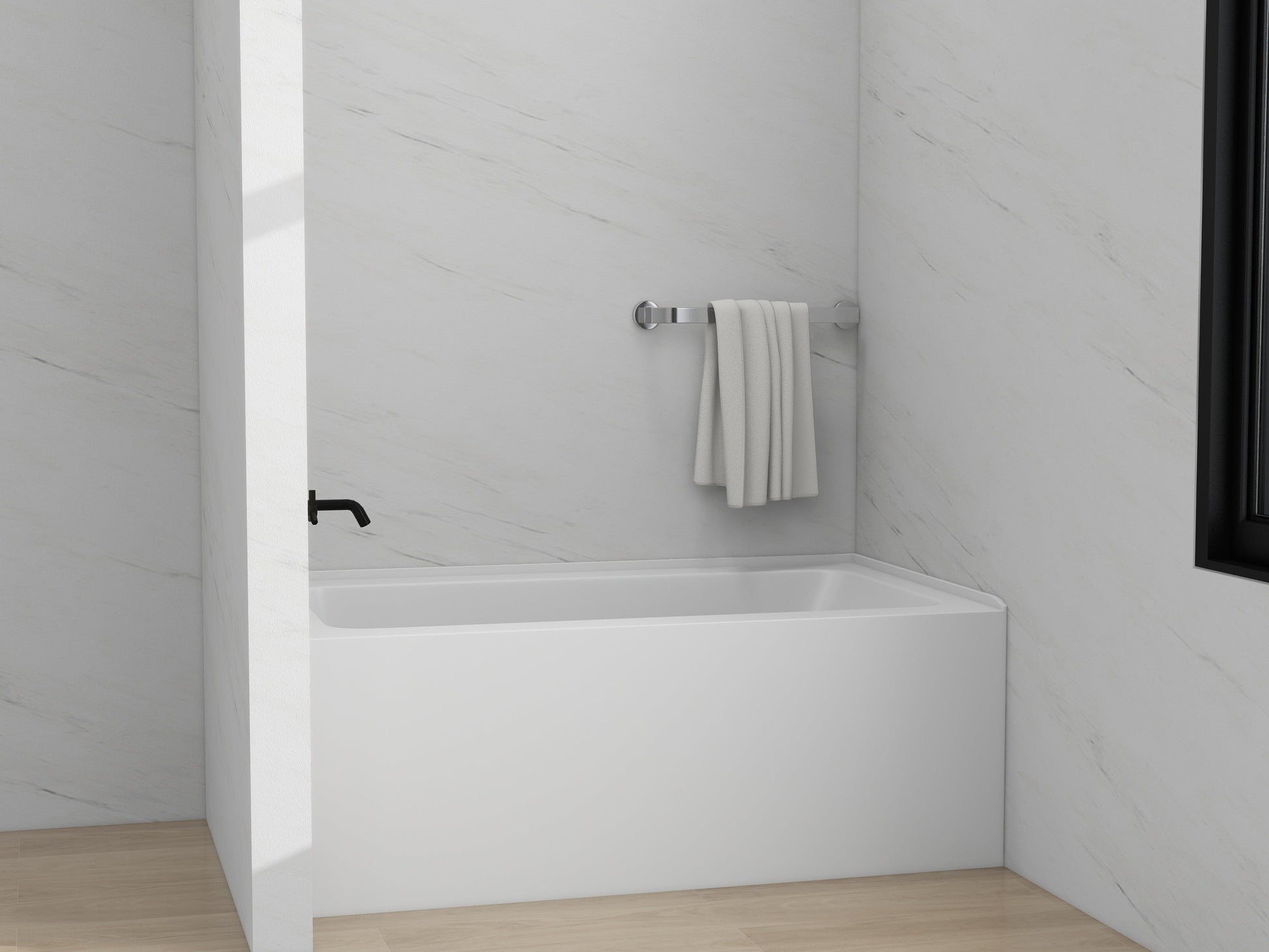 White / Brushed Nickel / Left Drain