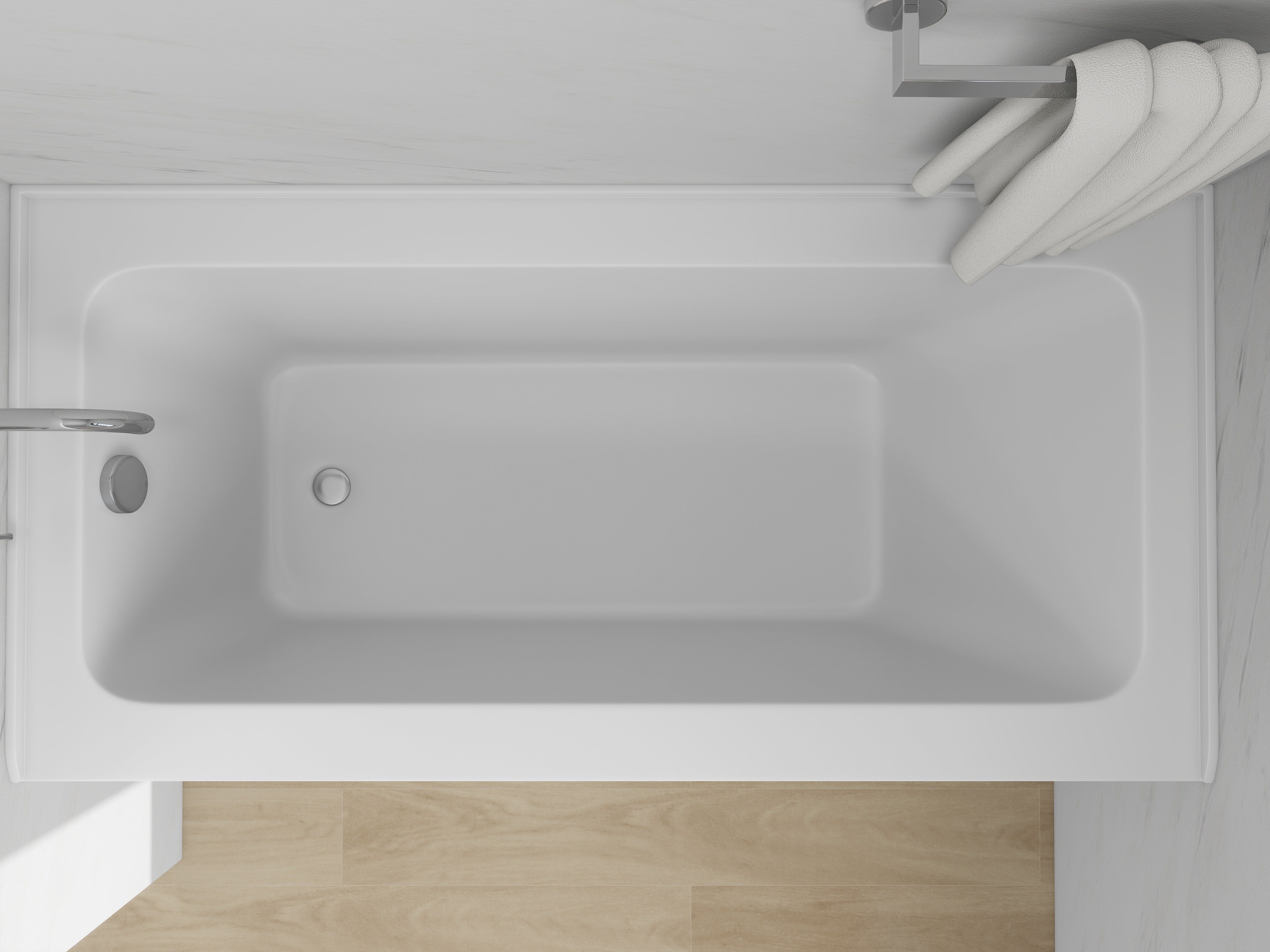 White / Polished Chrome / Right Drain