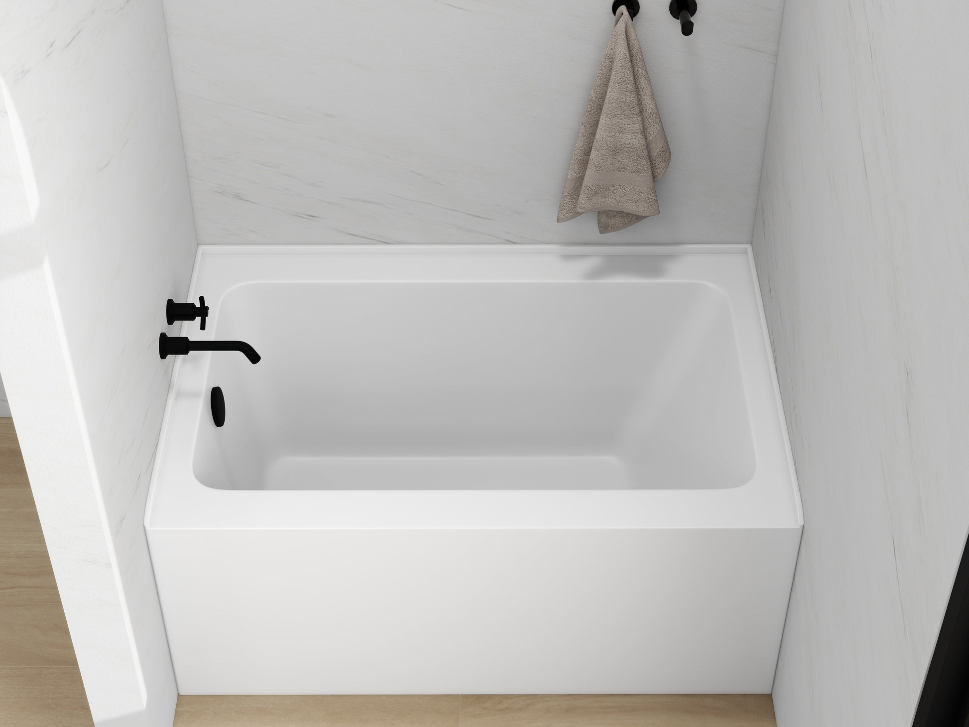 White / Matte Black / Left Drain