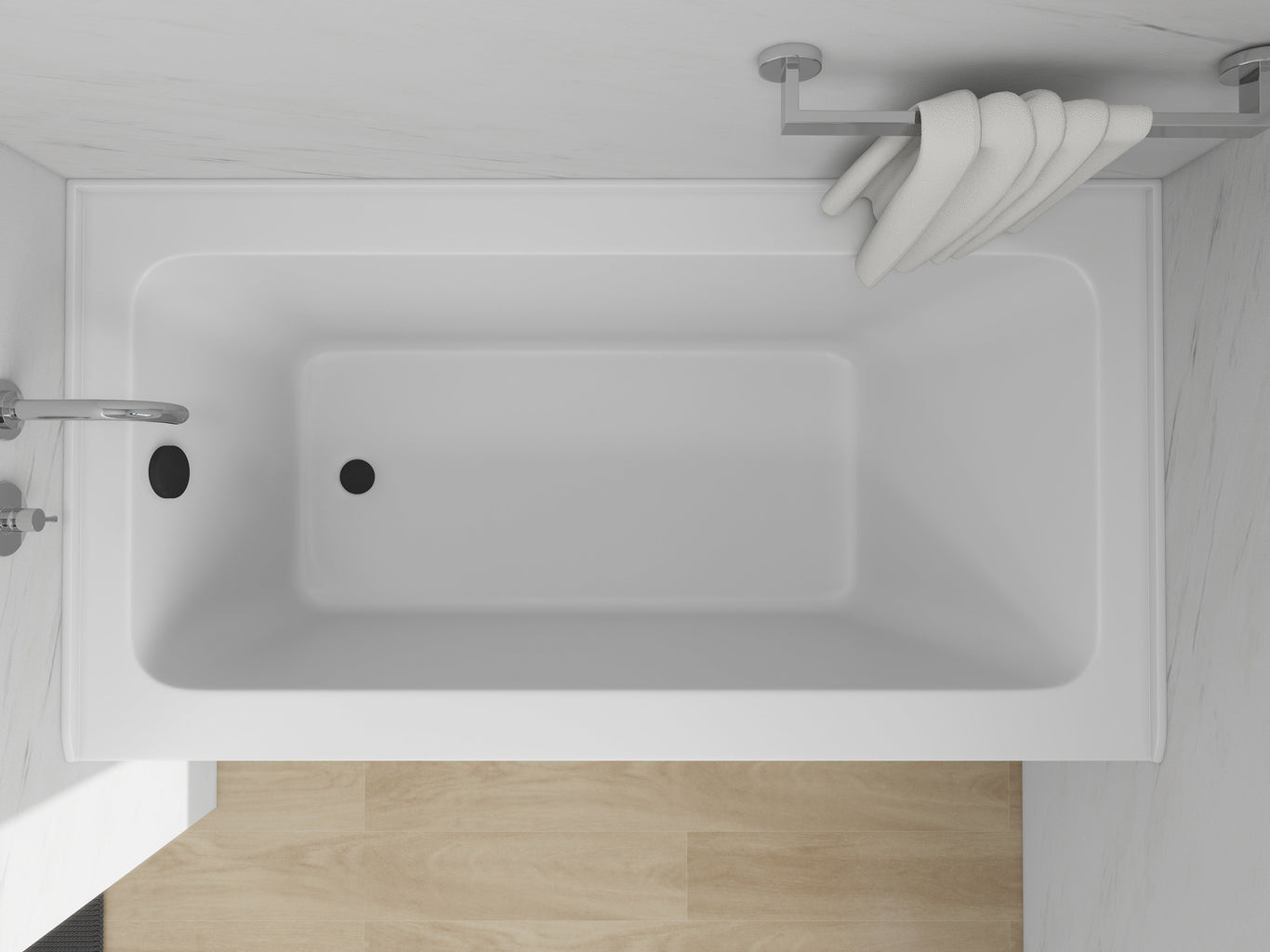 White / Matte Black / Left Drain