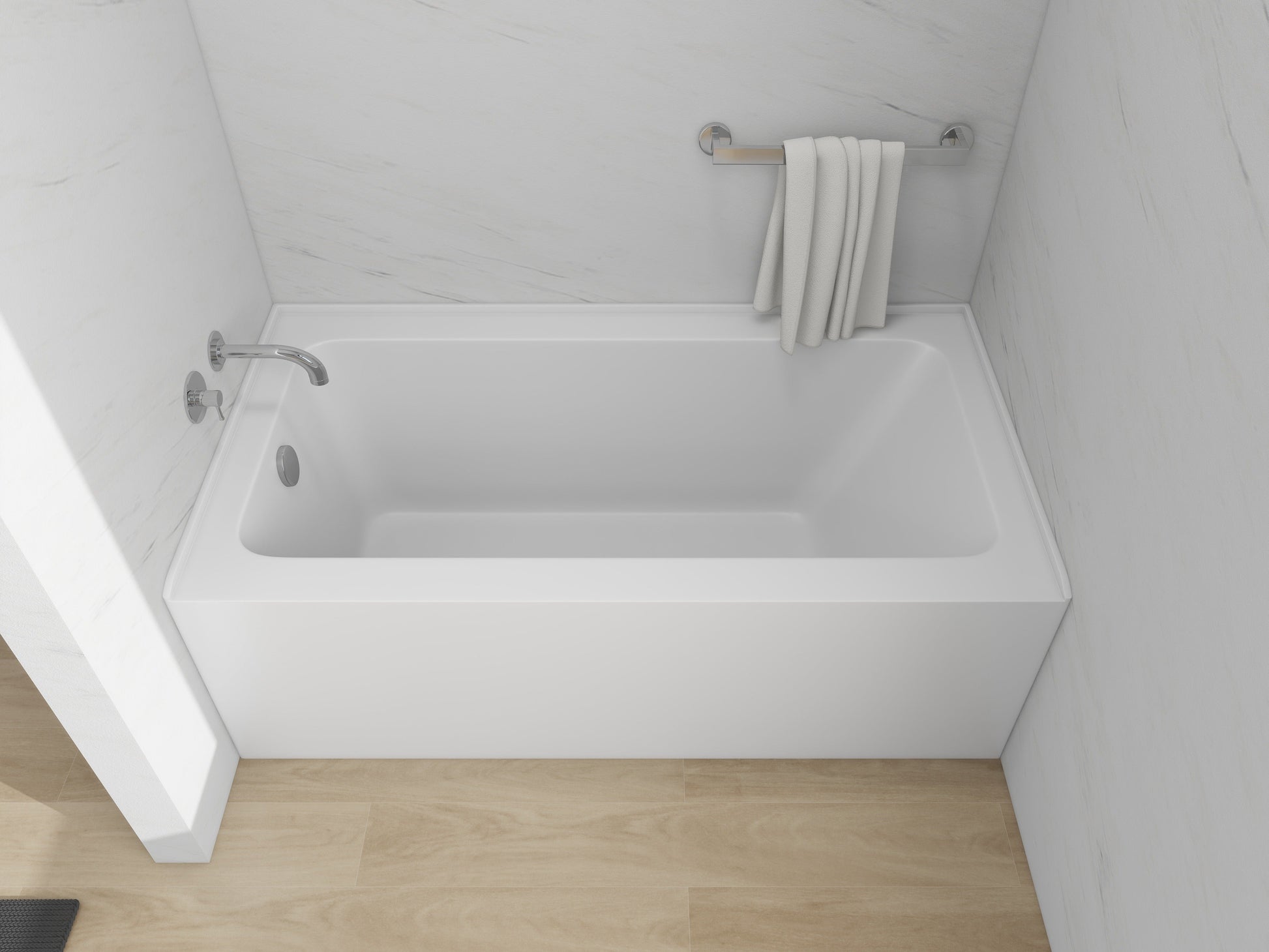 White / Polished Chrome / Left Drain
