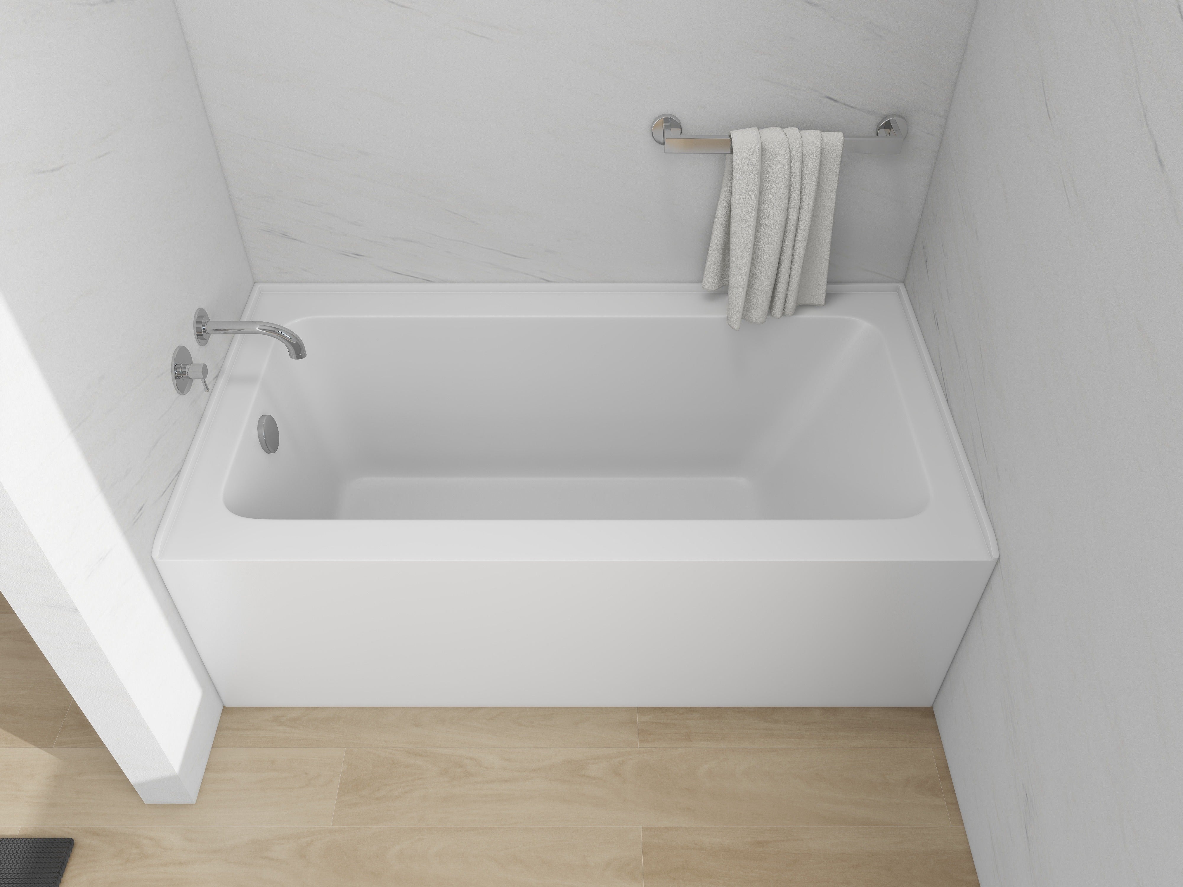 White / Polished Chrome / Left Drain