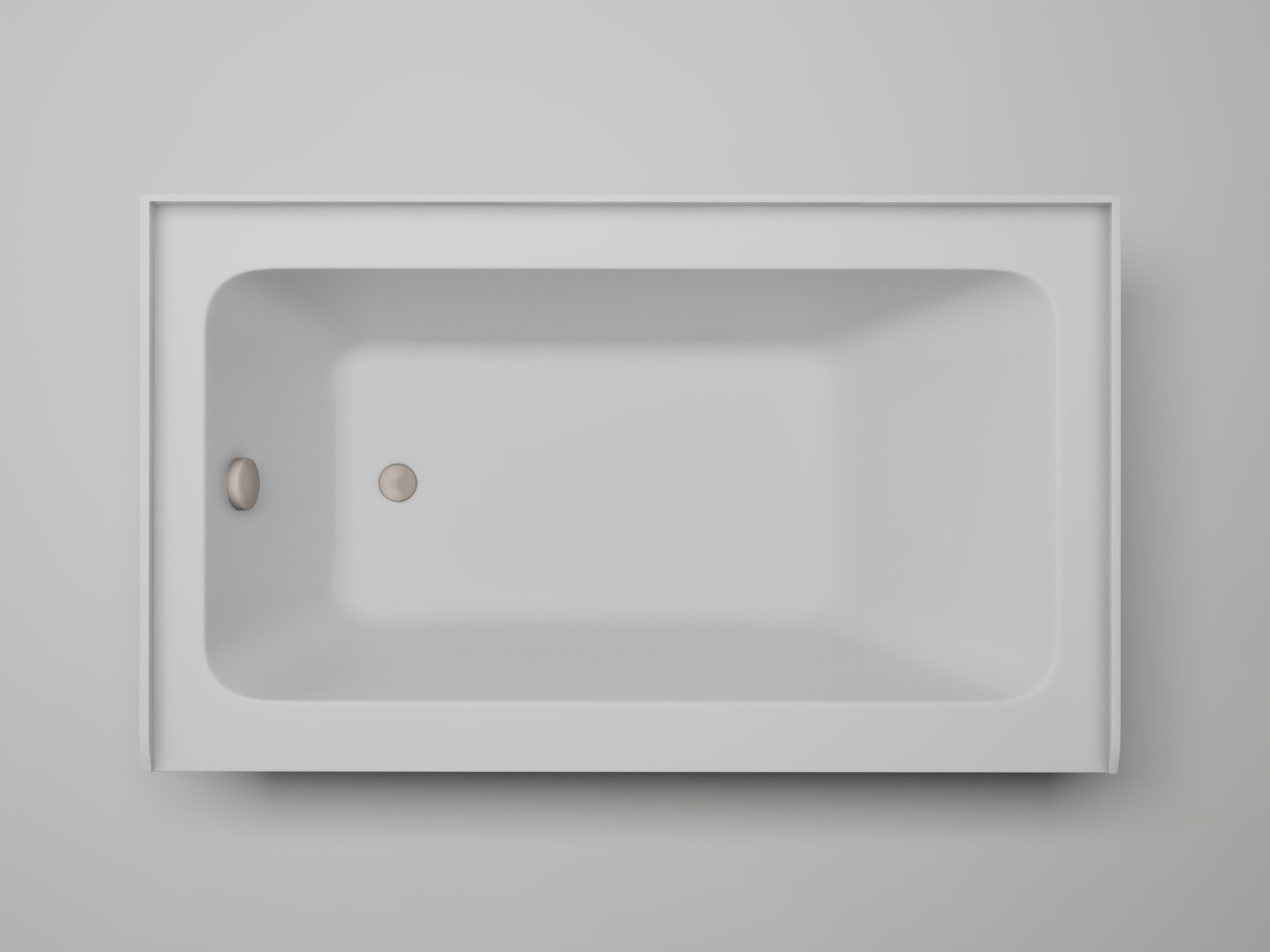 White / Brushed Nickel / Left Drain
