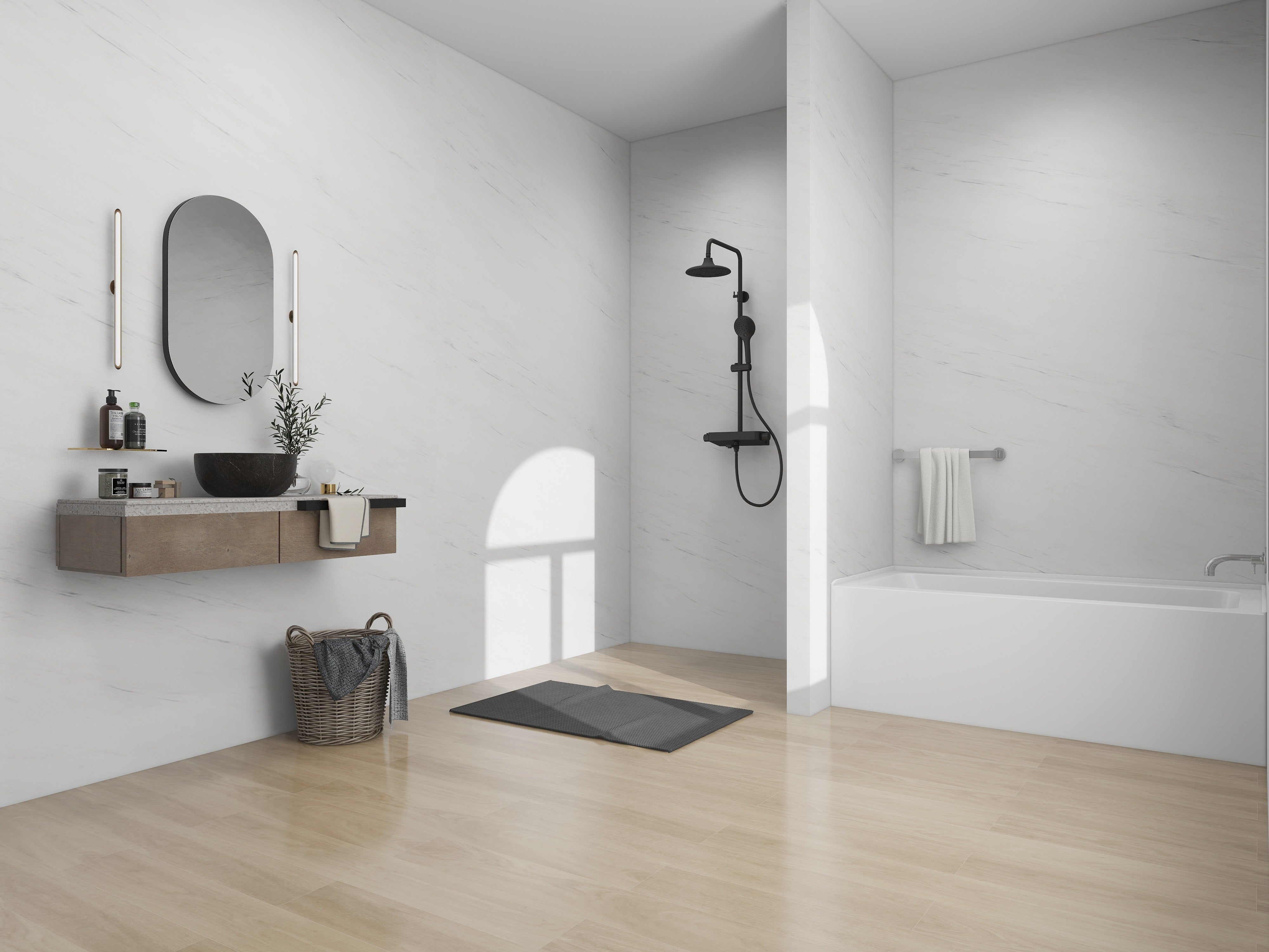 White / Polished Chrome / Right Drain