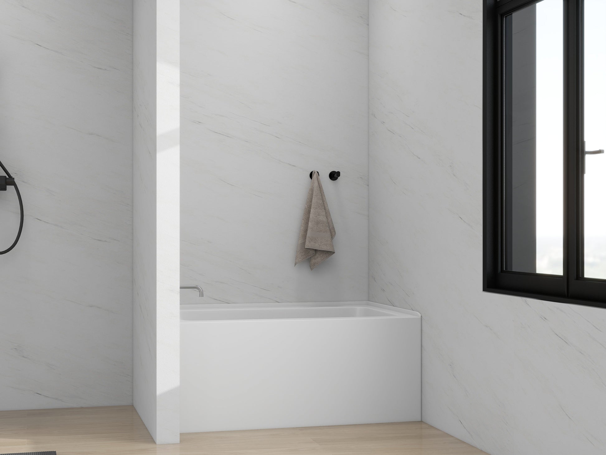 White / Polished Chrome / Left Drain