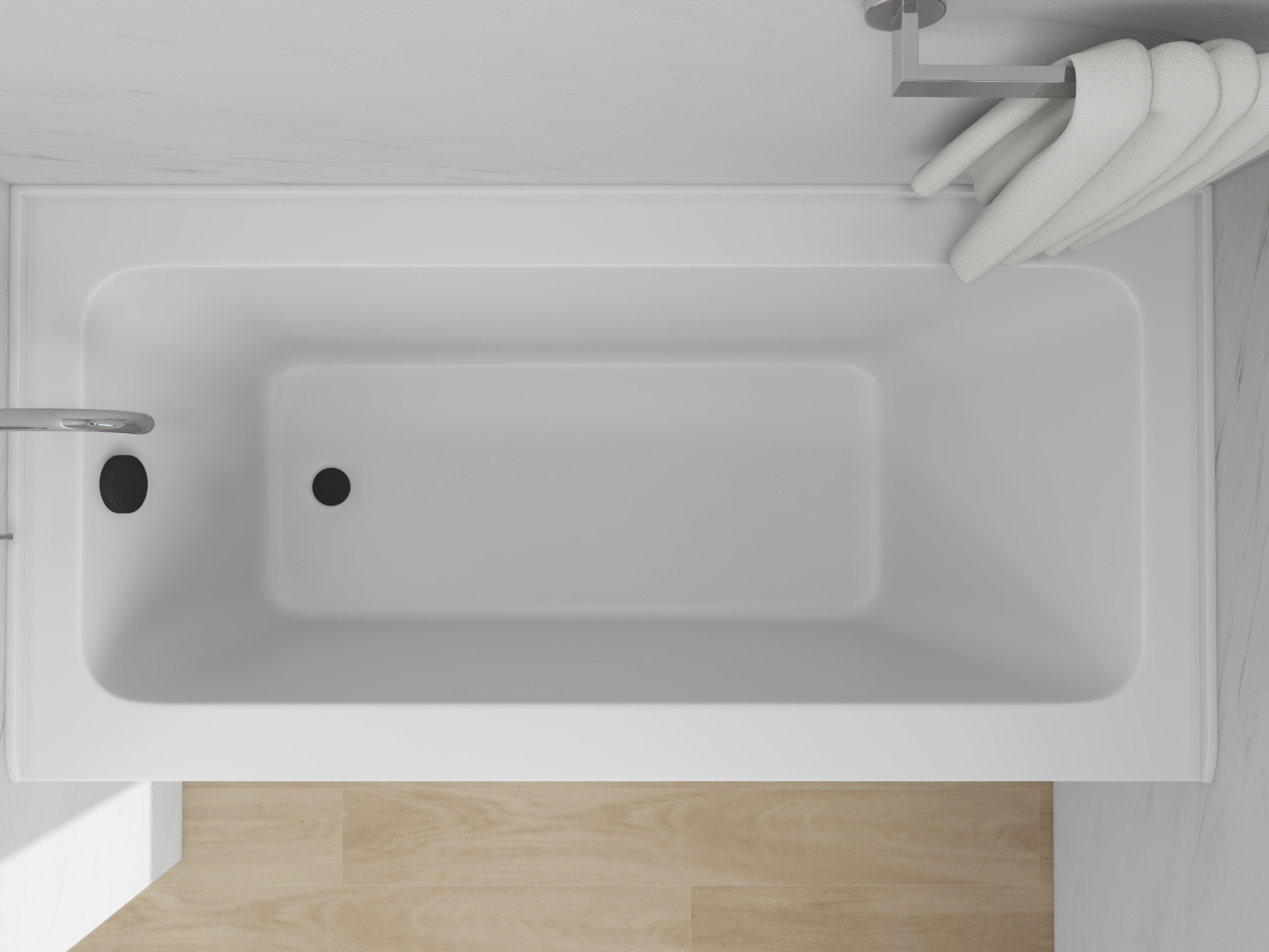 White / Matte Black / Right Drain