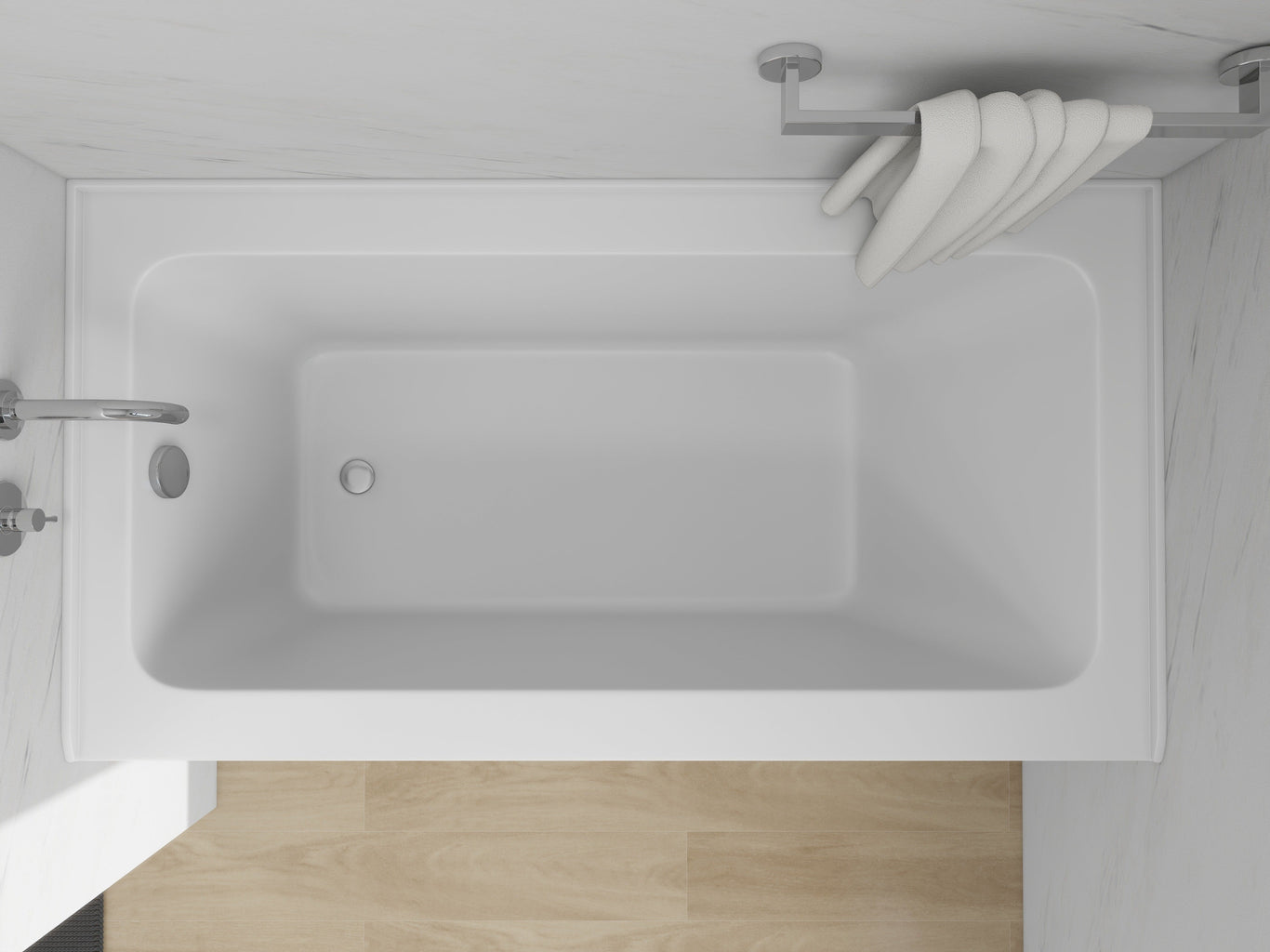 White / Polished Chrome / Left Drain