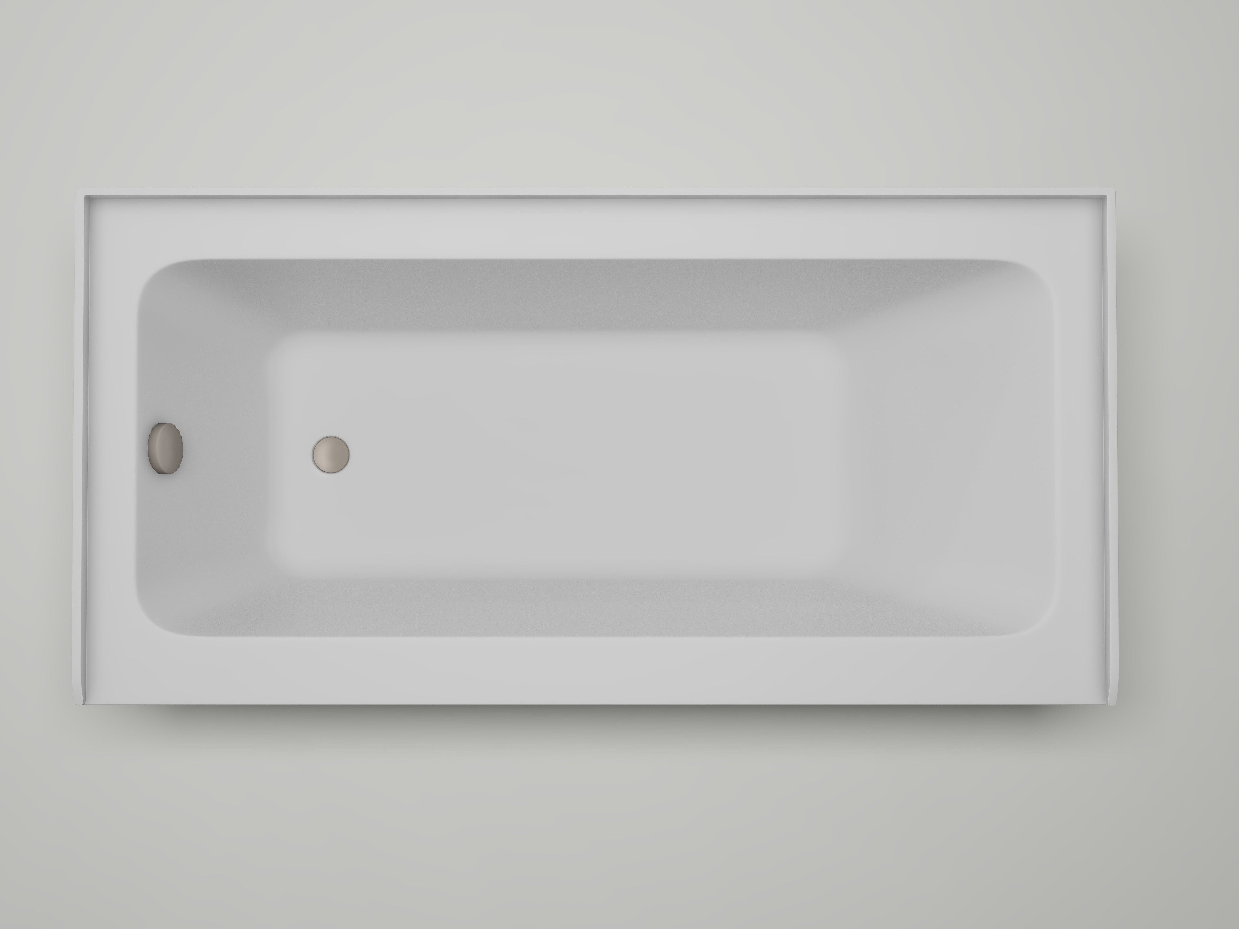 White / Brushed Nickel / Right Drain