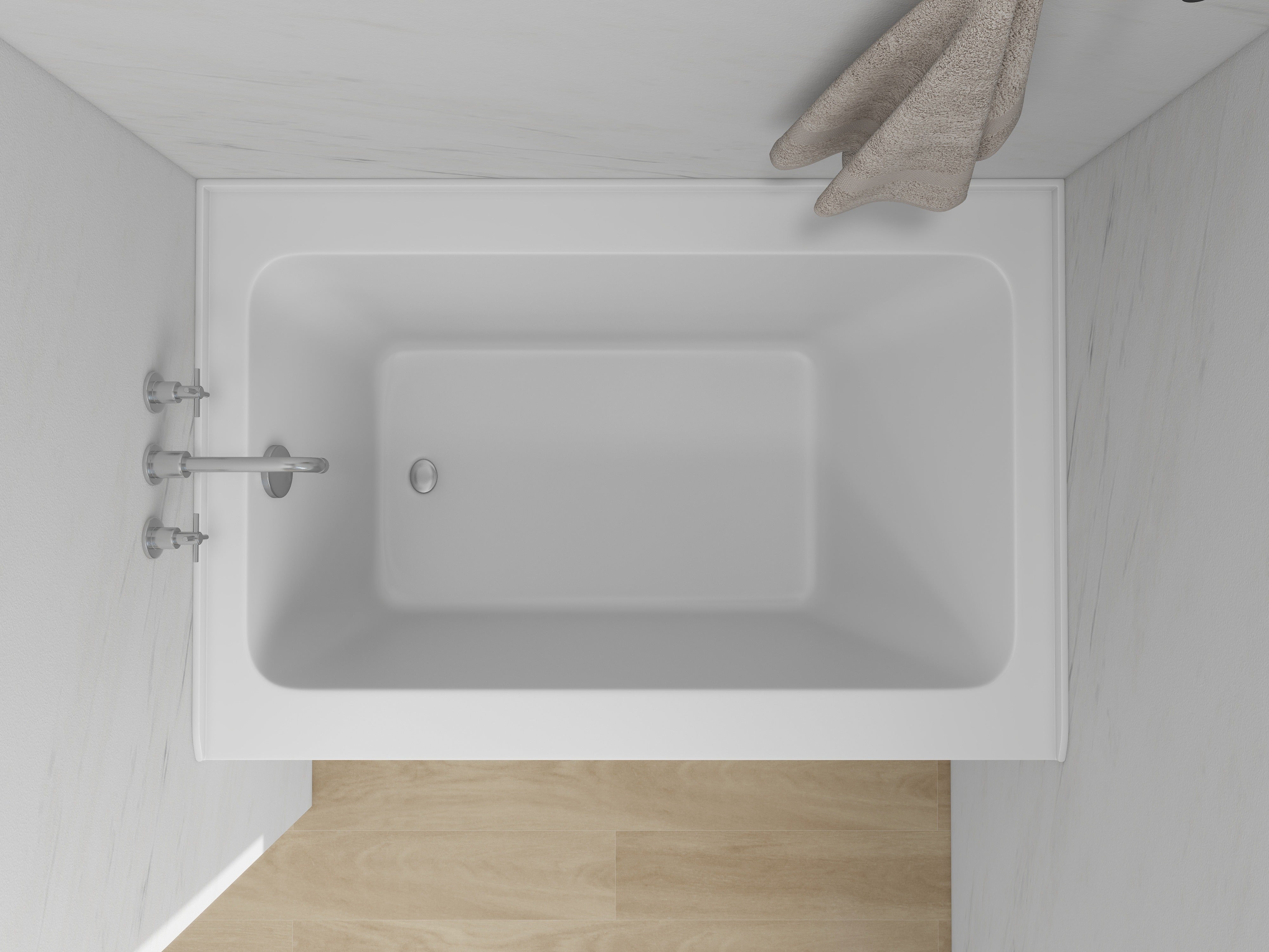 White / Polished Chrome / Left Drain