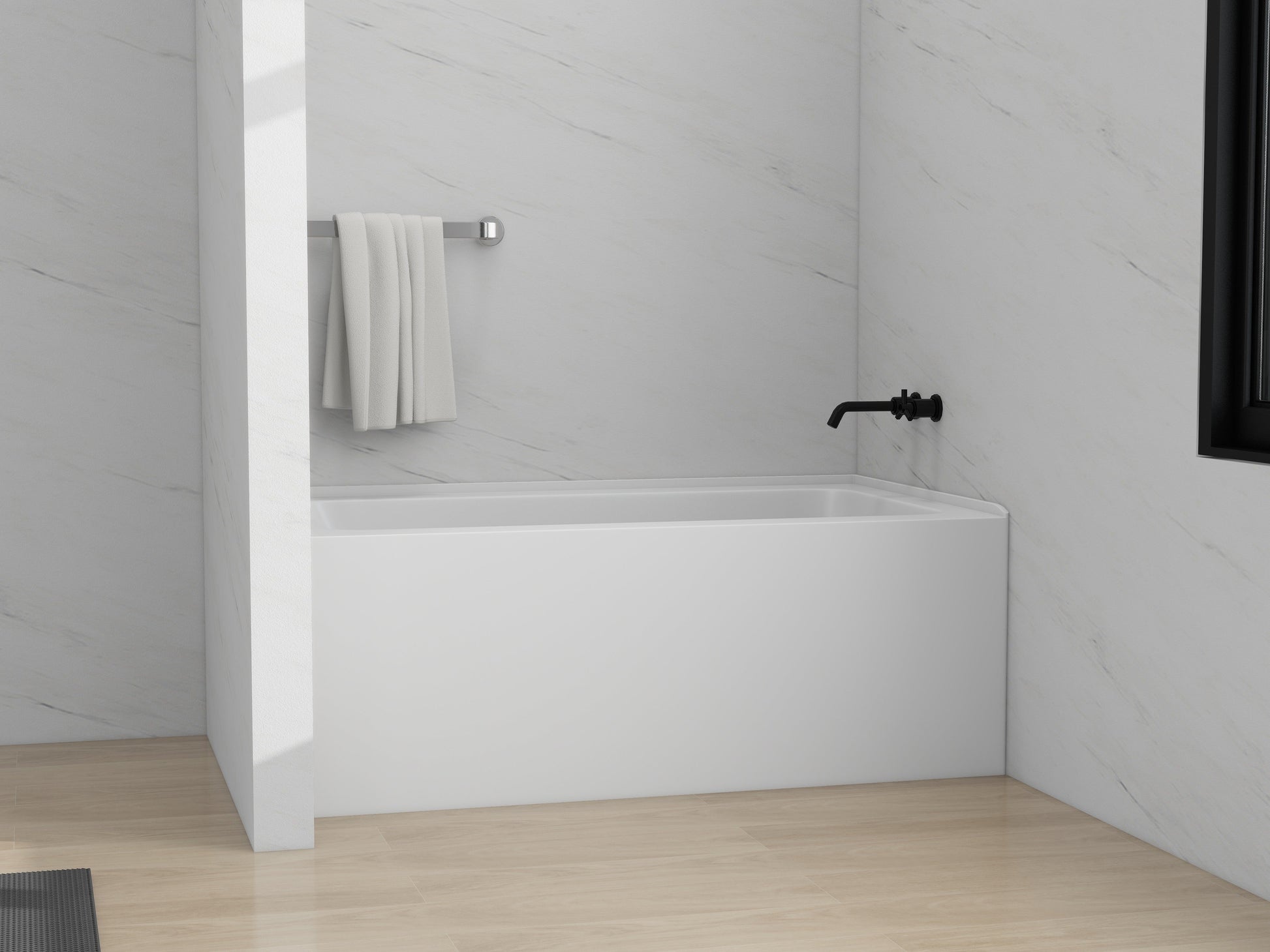 White / Matte Black / Right Drain